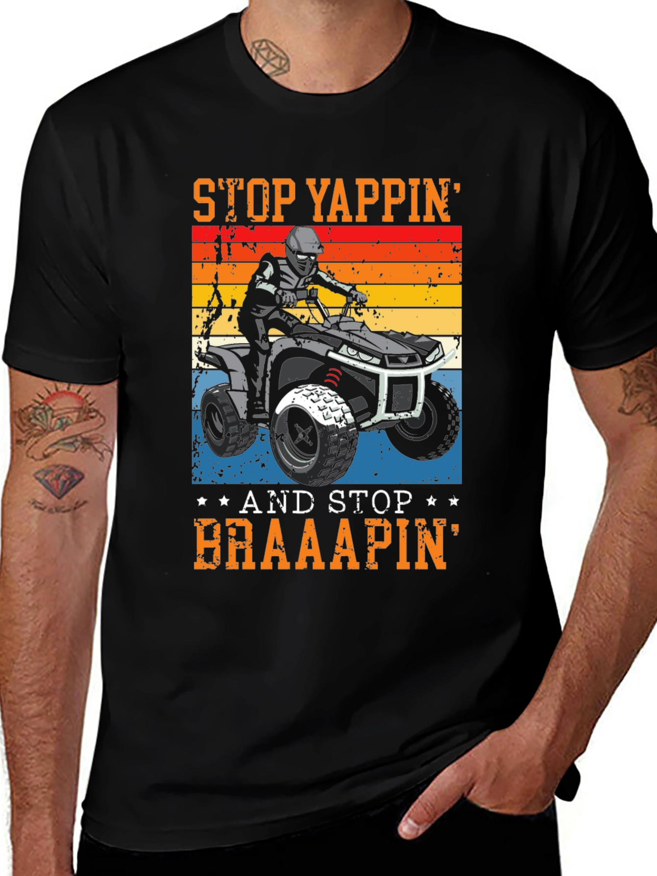 Stop Yappin' Braaapin' ATV Rider Graphic Tee