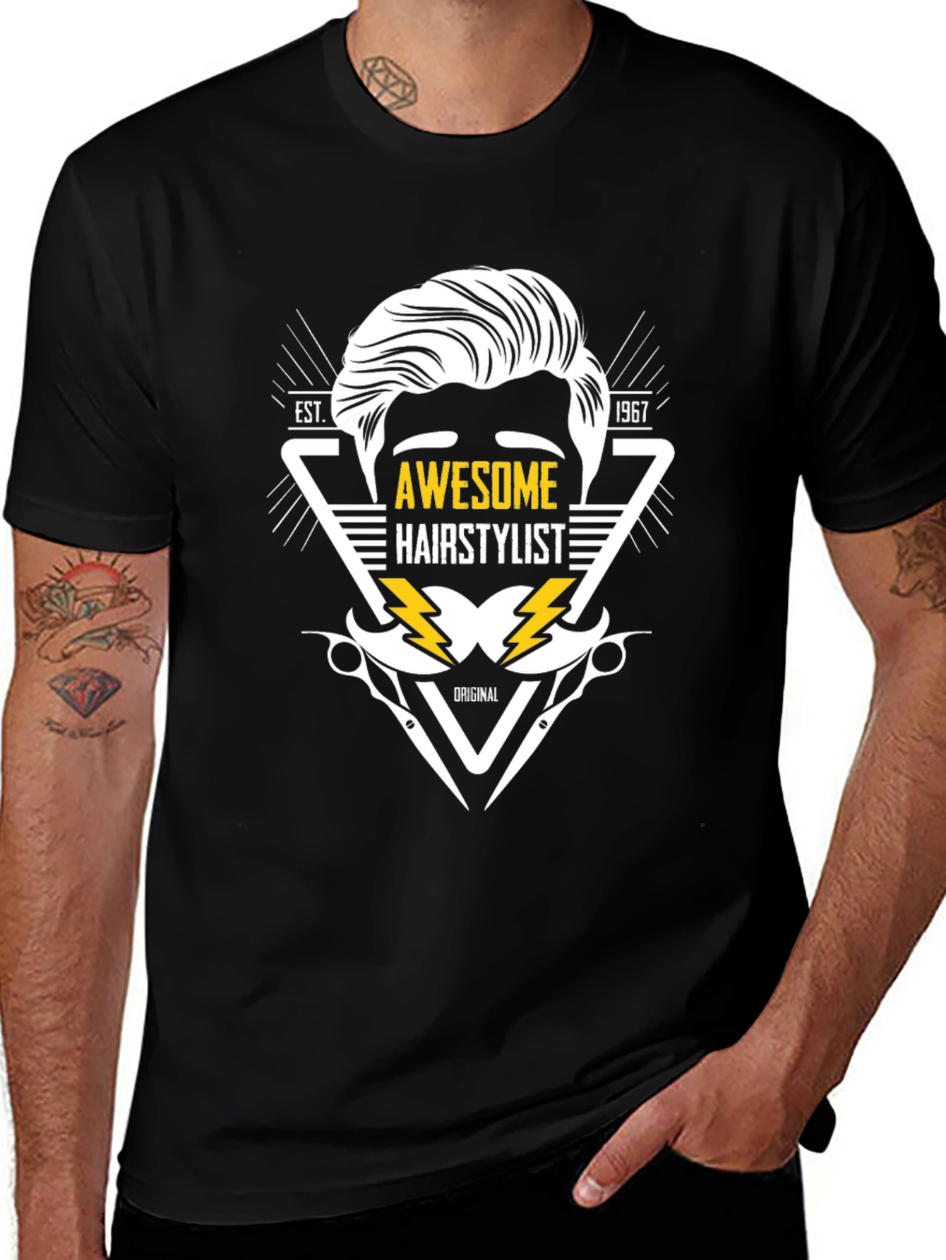 Variant 19 of Awesome Hairstylist T-Shirt - Est. 1967 - Graphic Tee