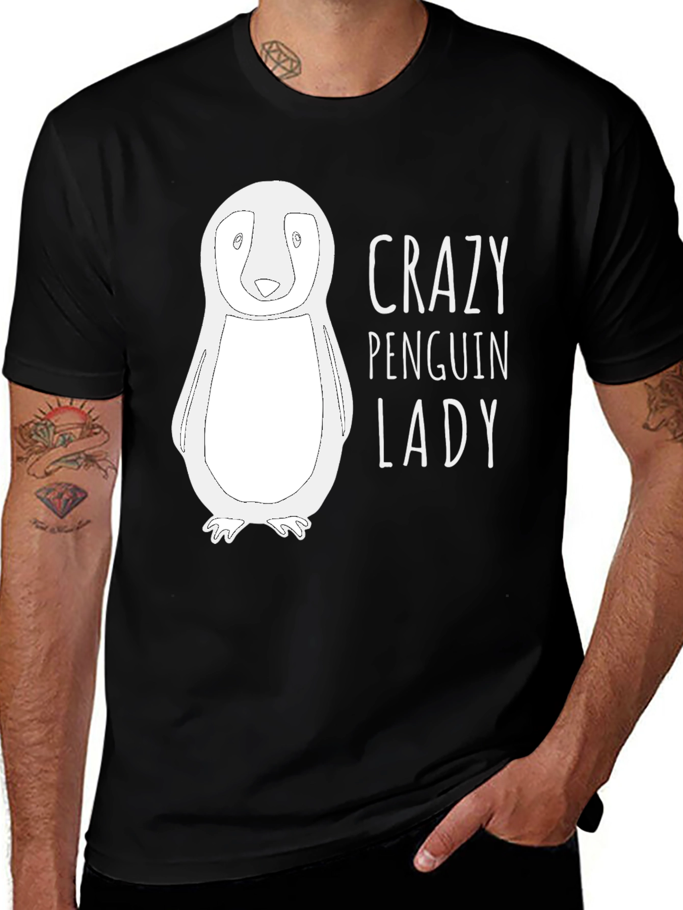 Variant 3 of Crazy Penguin Lady T-Shirt - Funny Animal Lover Tee