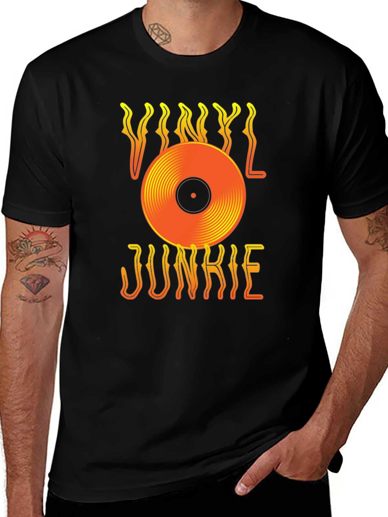 Variant 3 of Vinyl Junkie T-Shirt - Retro Music Lover Tee