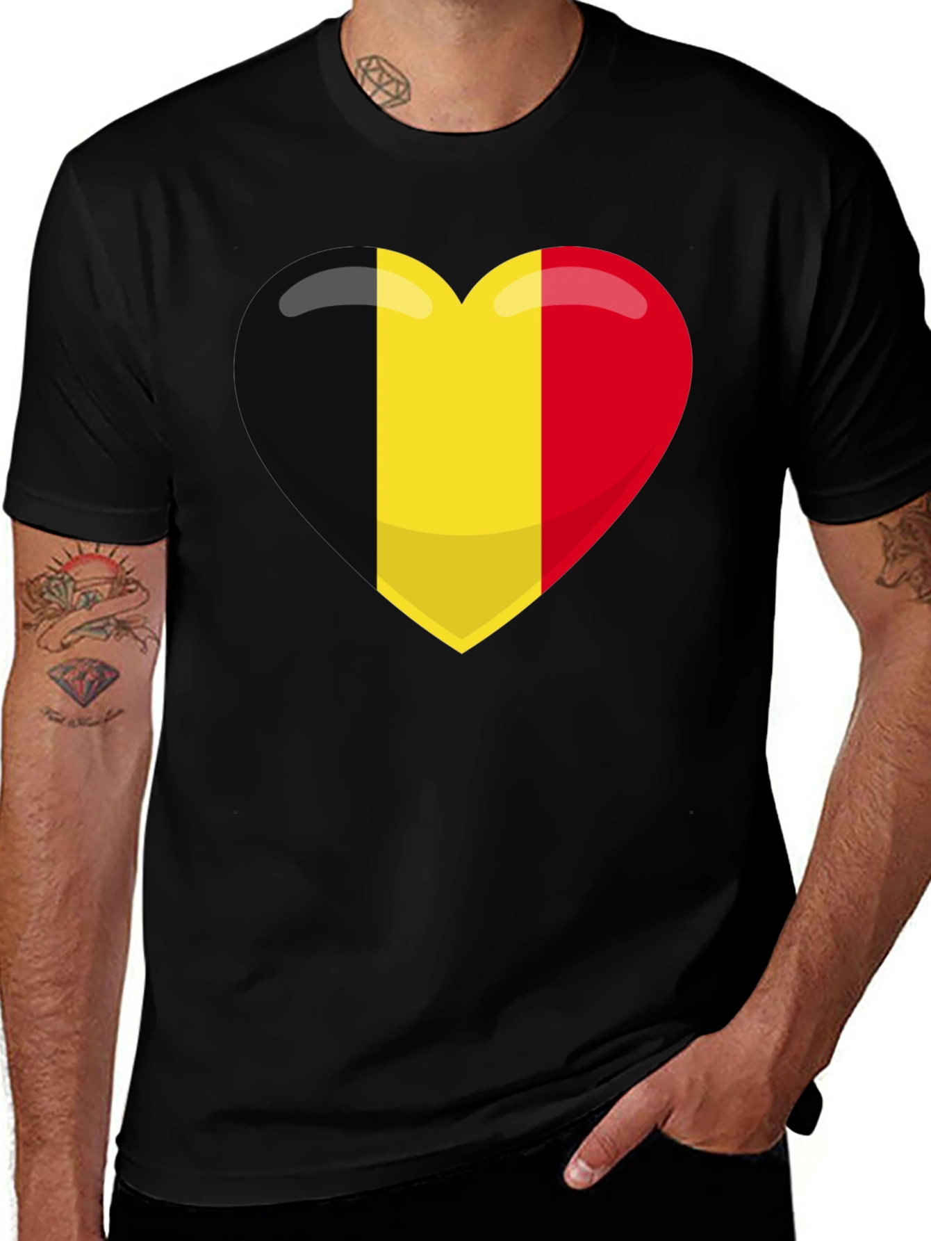 Variant 23 of Belgium Flag Heart Graphic T-Shirt