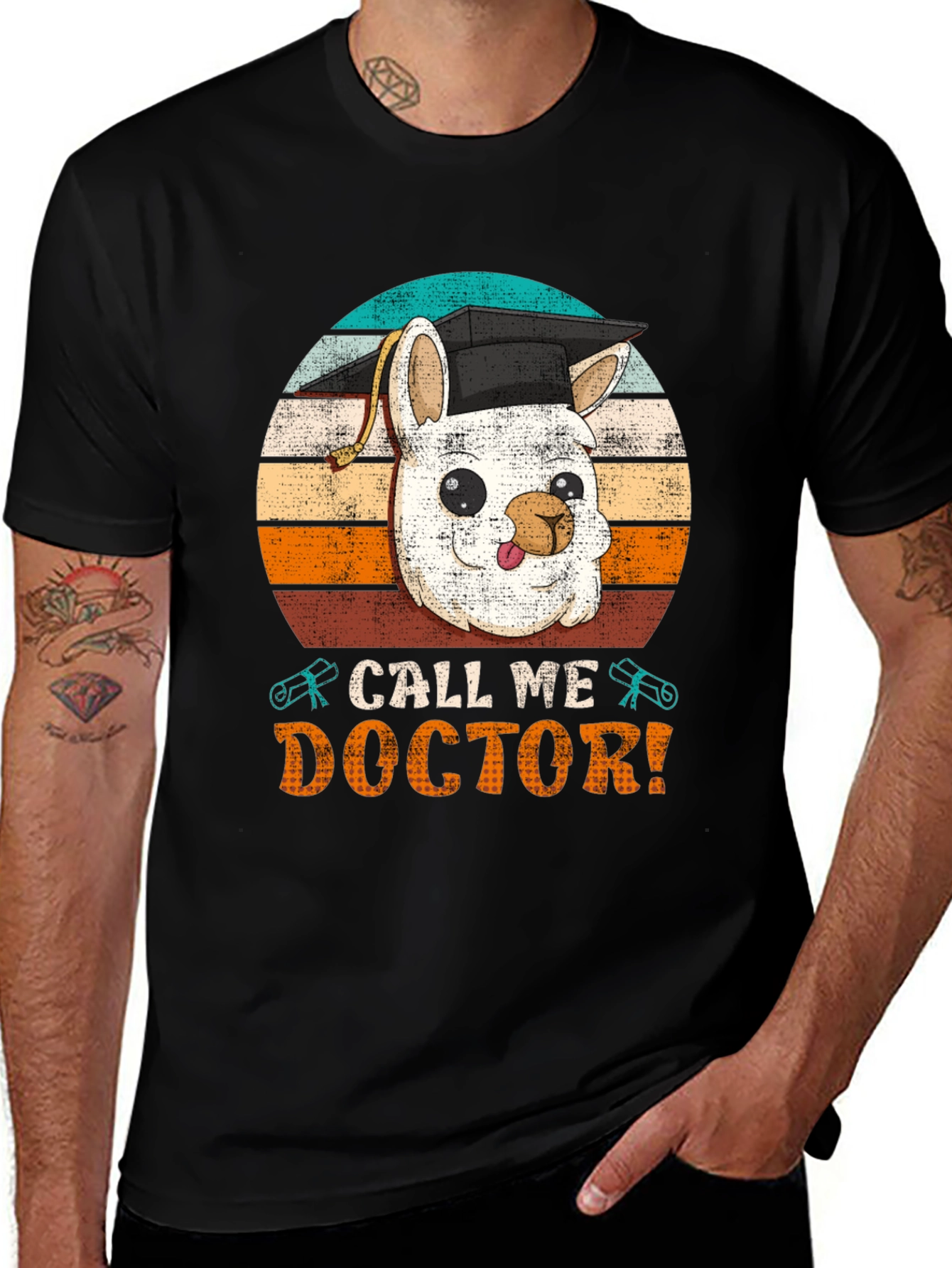 Variant 27 of Call Me Doctor T-Shirt - Llama Graduation Tee