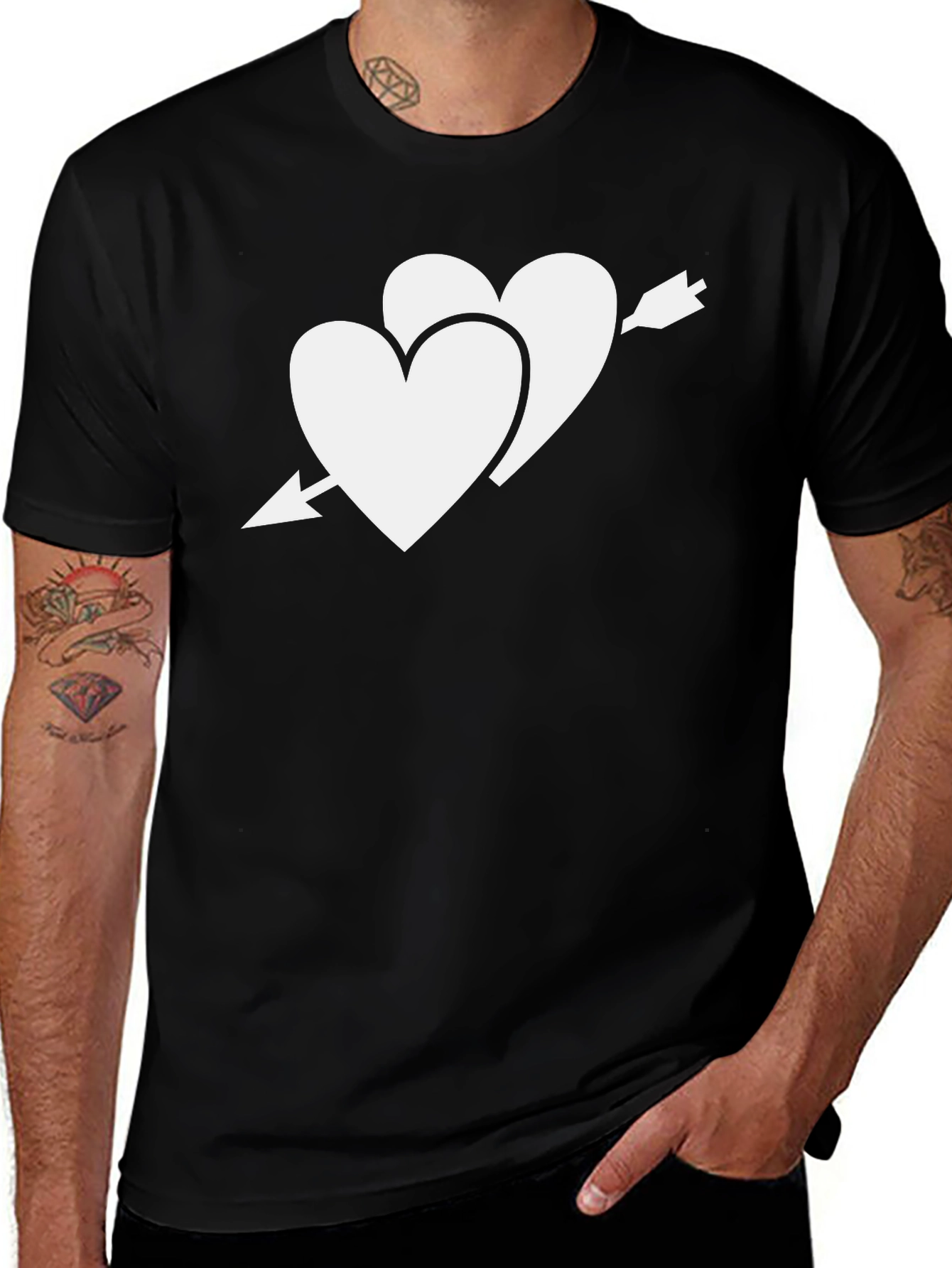 Variant 9 of Heart & Arrow Graphic Tee - Classic Black T-Shirt