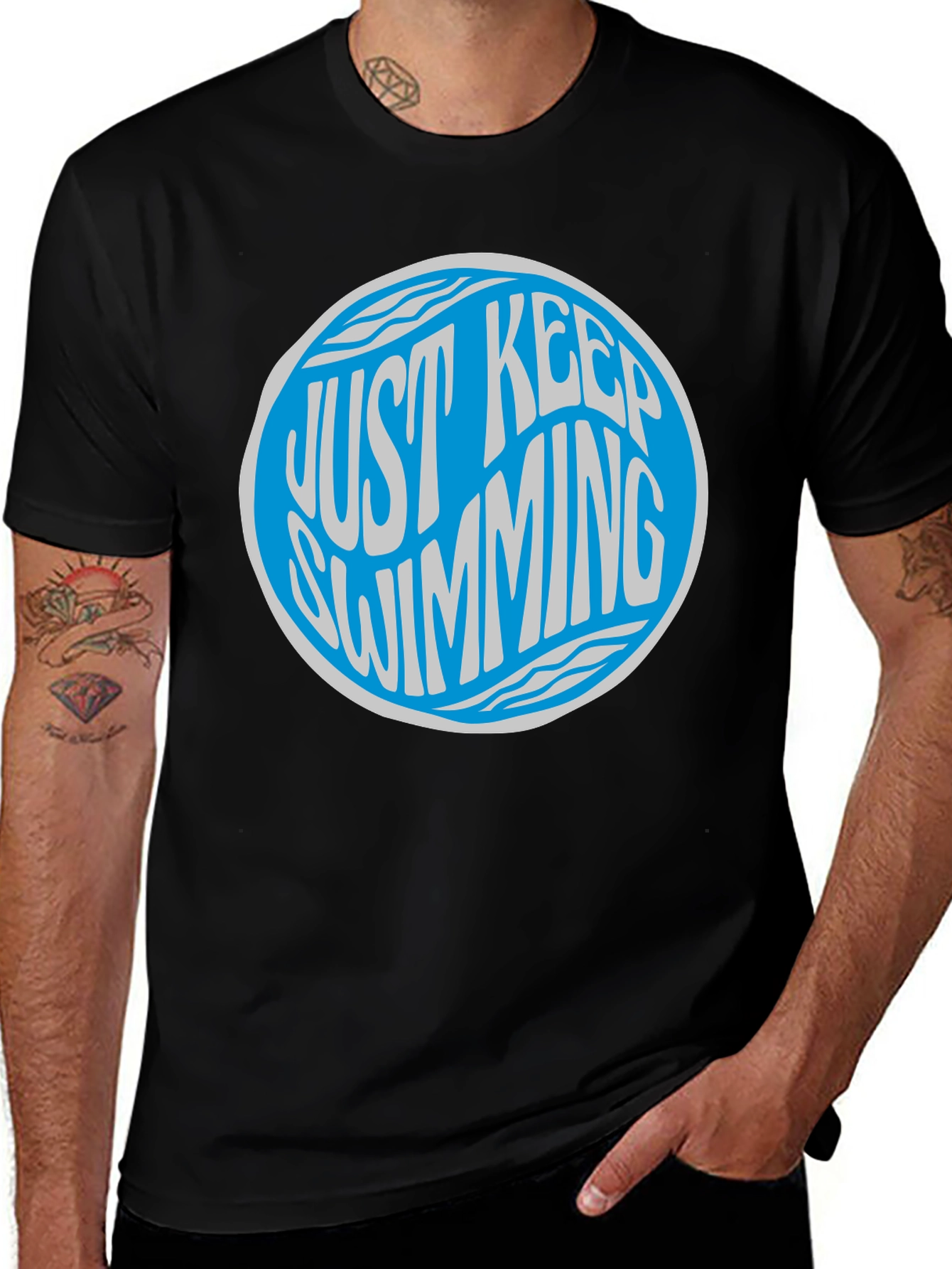 Variant 14 of Just Keep Swimming Graphic Tee