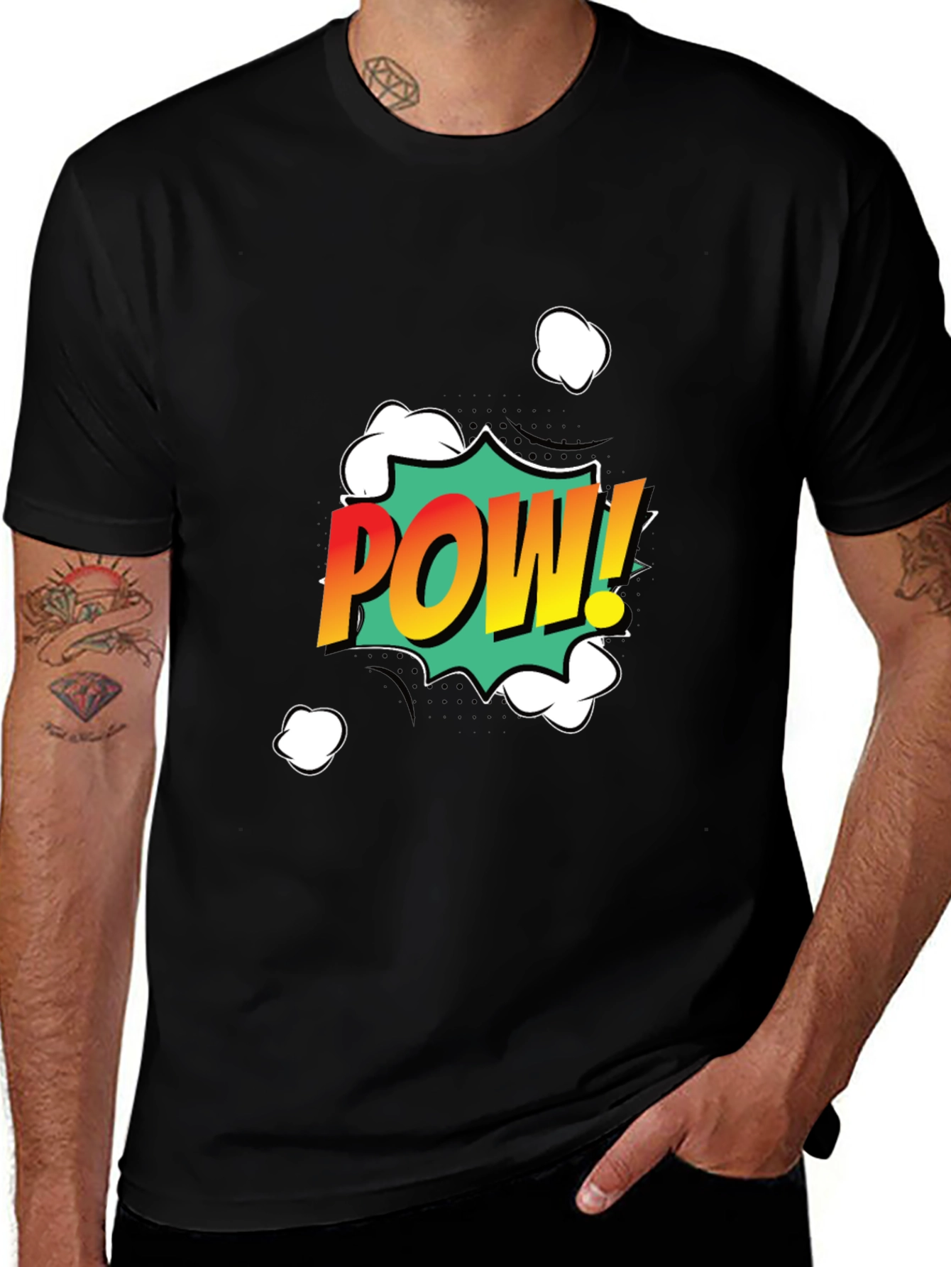 Variant 2 of Comic Pow! Graphic Print Black T-Shirt