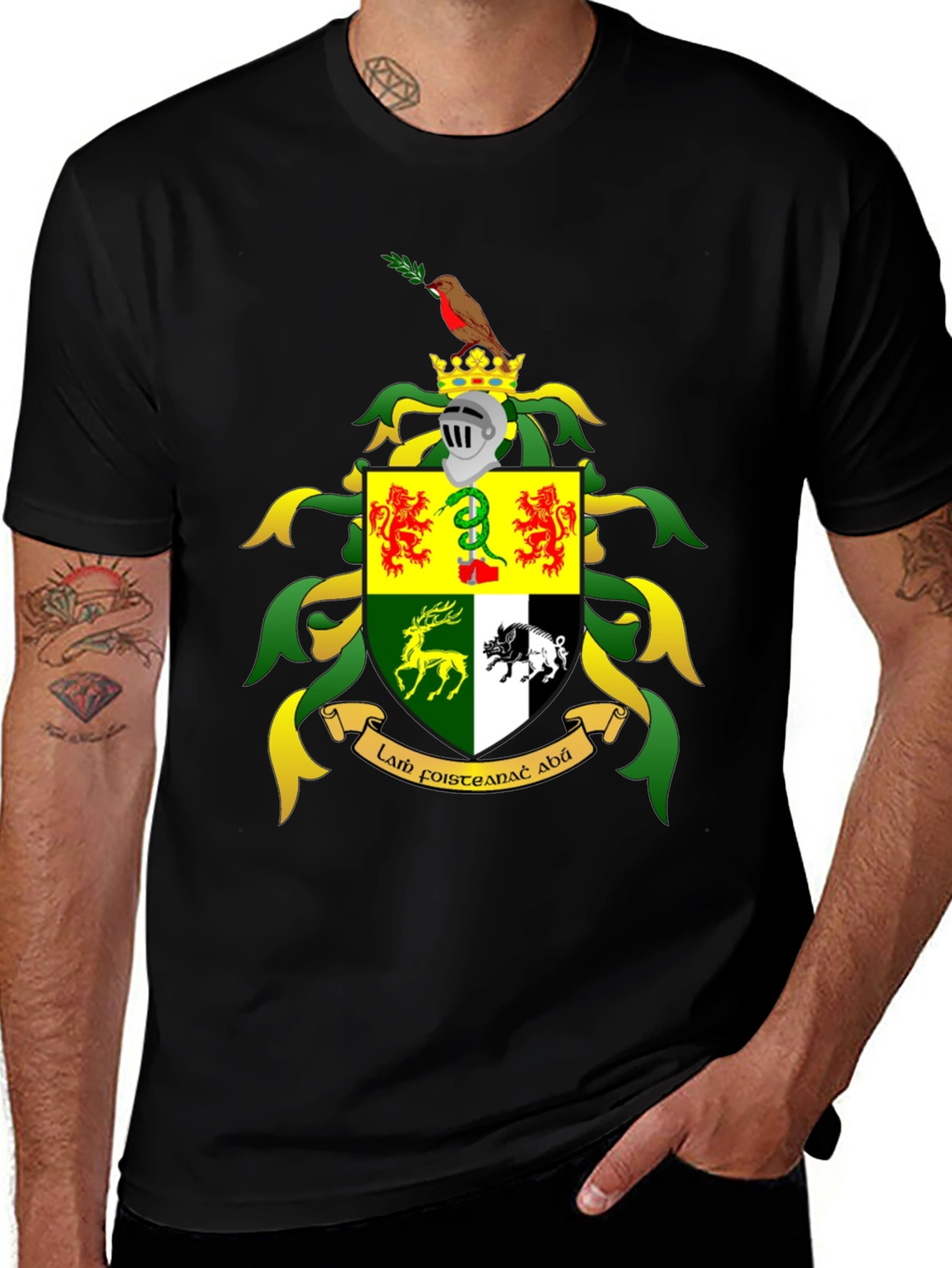 Variant 10 of Heraldic Crest Black T-Shirt