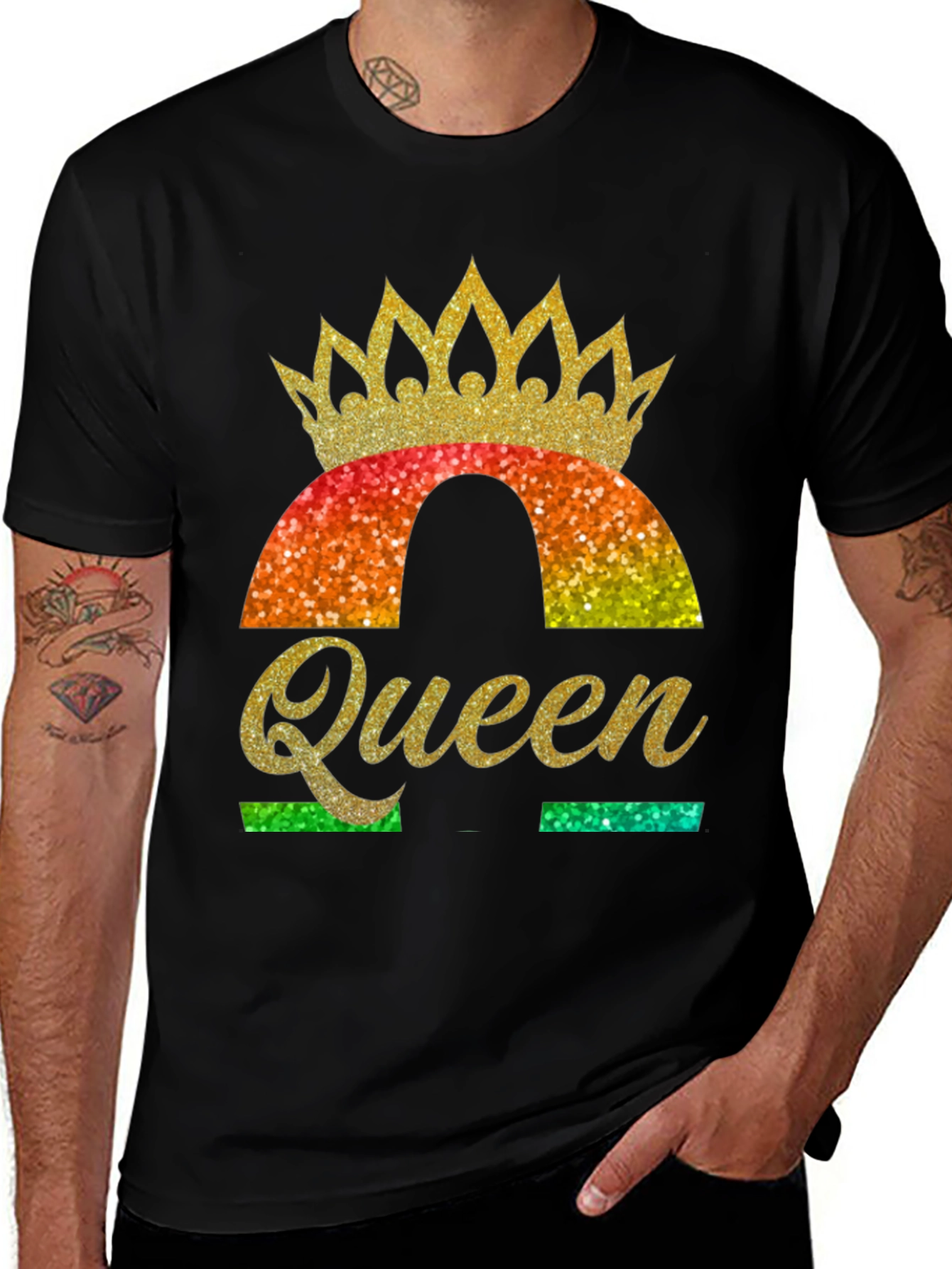 Variant 29 of Queen Rainbow Glitter Graphic T-Shirt