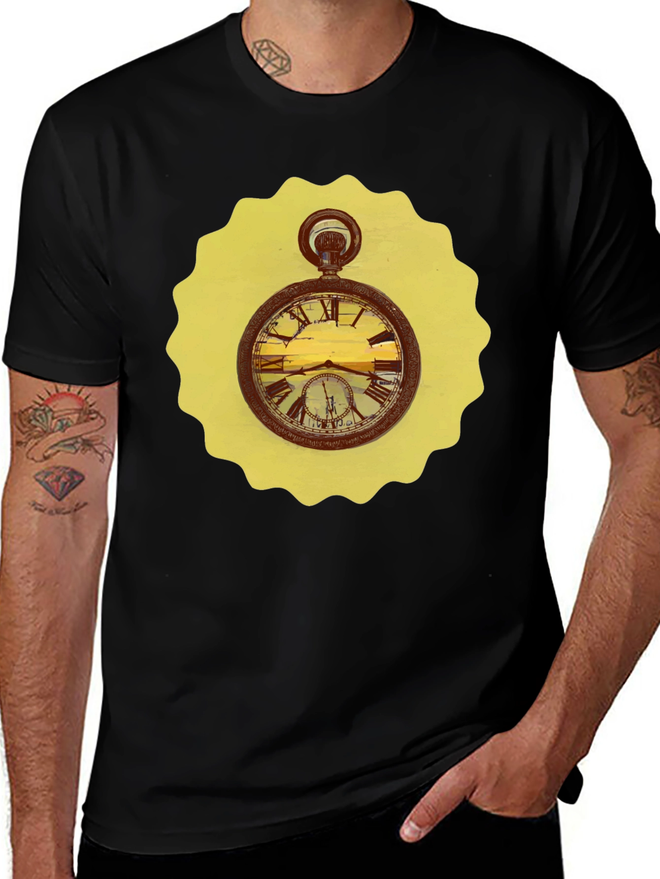 Variant 28 of Vintage Pocket Watch Graphic Tee - Unique Timepiece Design