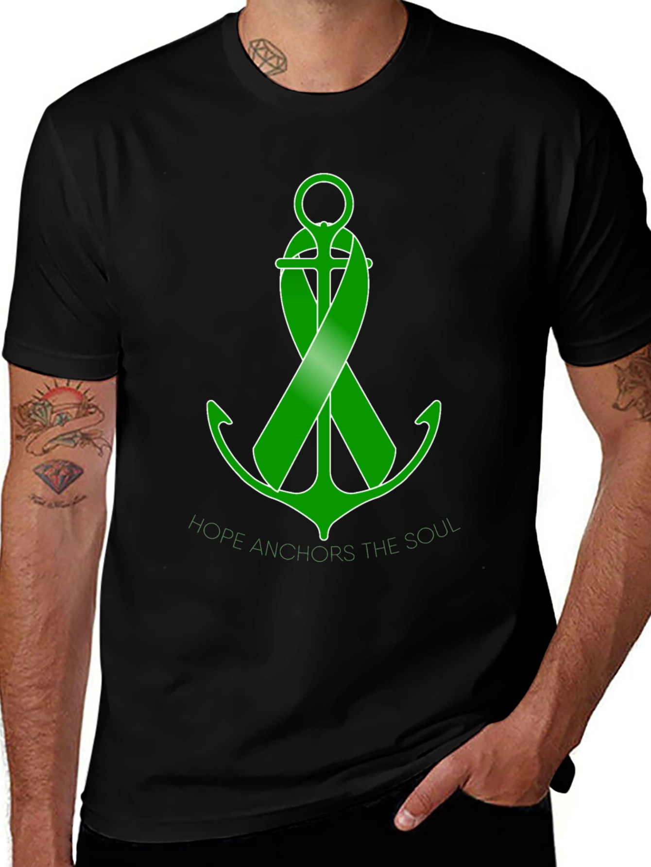 Hope Anchors The Soul Green Ribbon Anchor T-Shirt