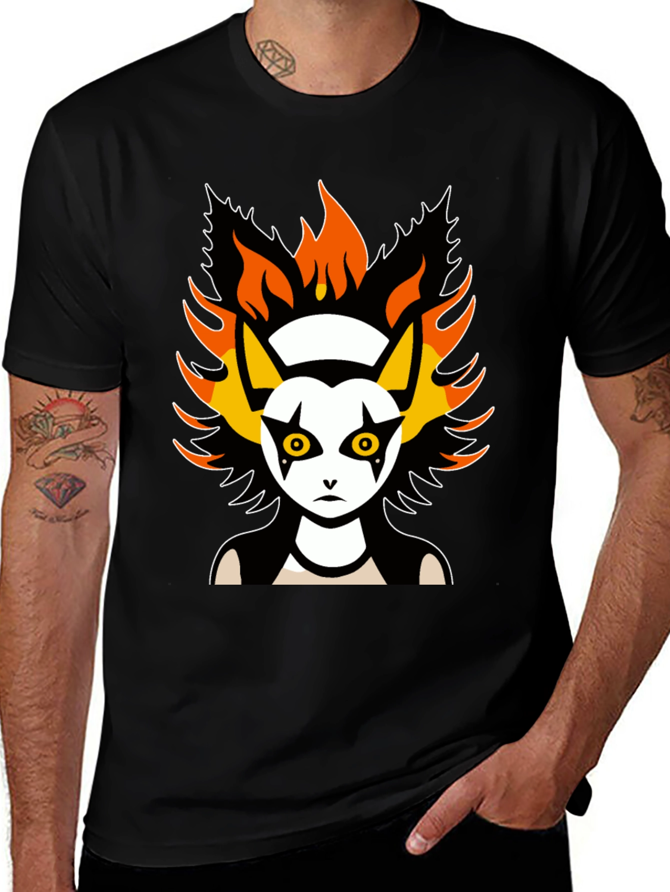Variant 28 of Fiery Cat Character Graphic T-Shirt