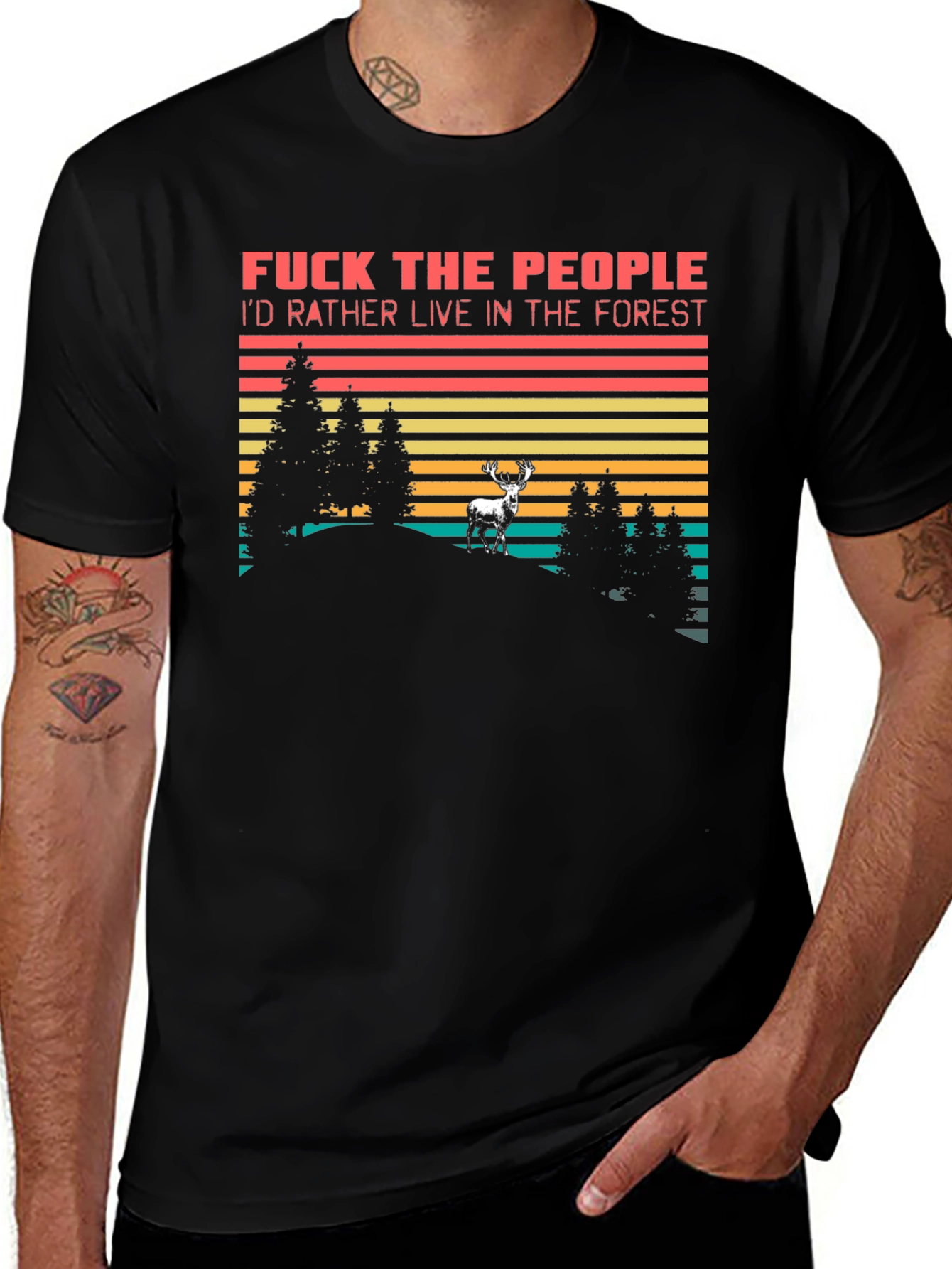 Variant 23 of Forest Lover Graphic Tee - "Fuck The People"