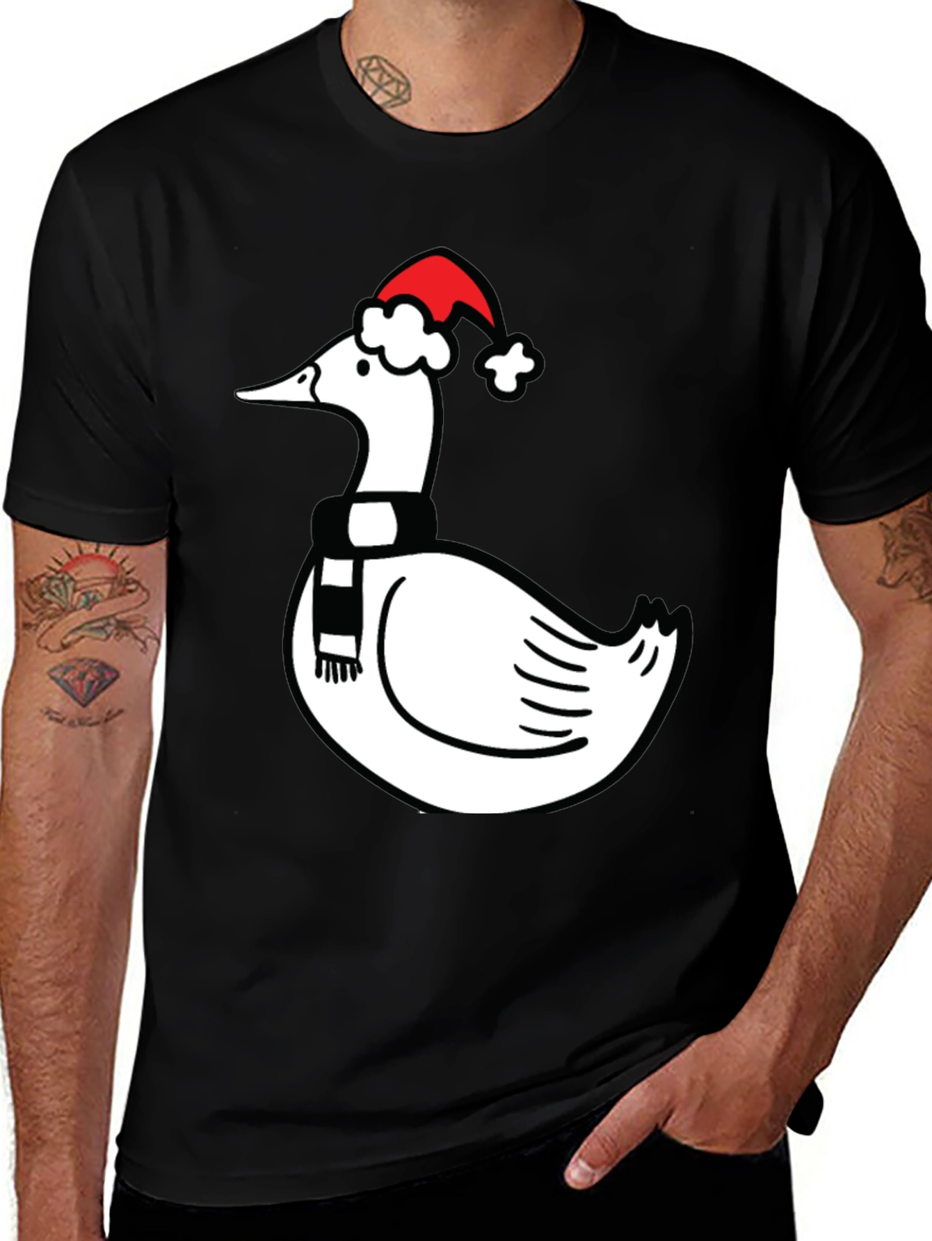 Variant 18 of Festive Goose Graphic Tee - Holiday Cheer