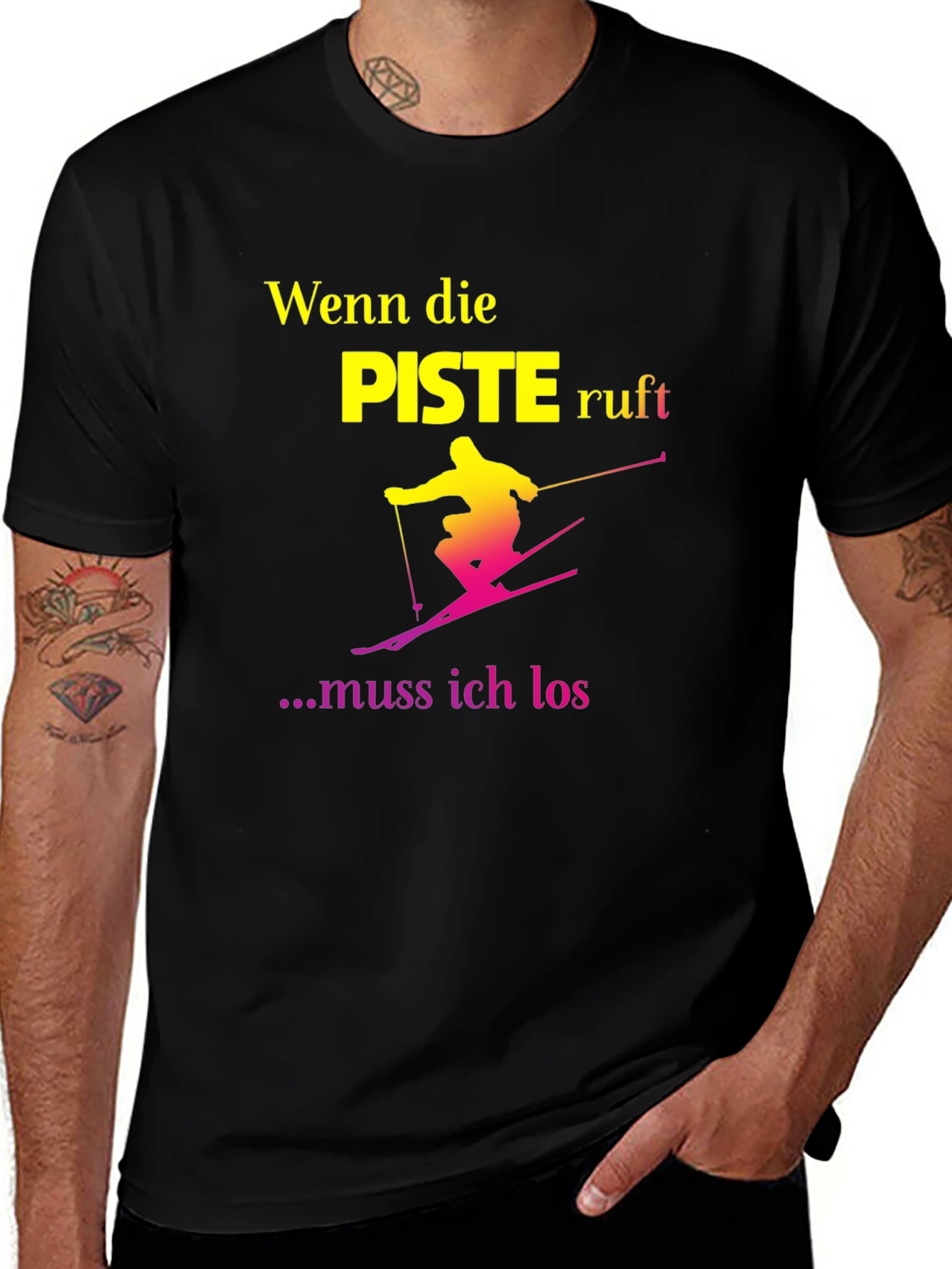 Variant 17 of Wenn die Piste Ruft T-Shirt - Skiing Fun