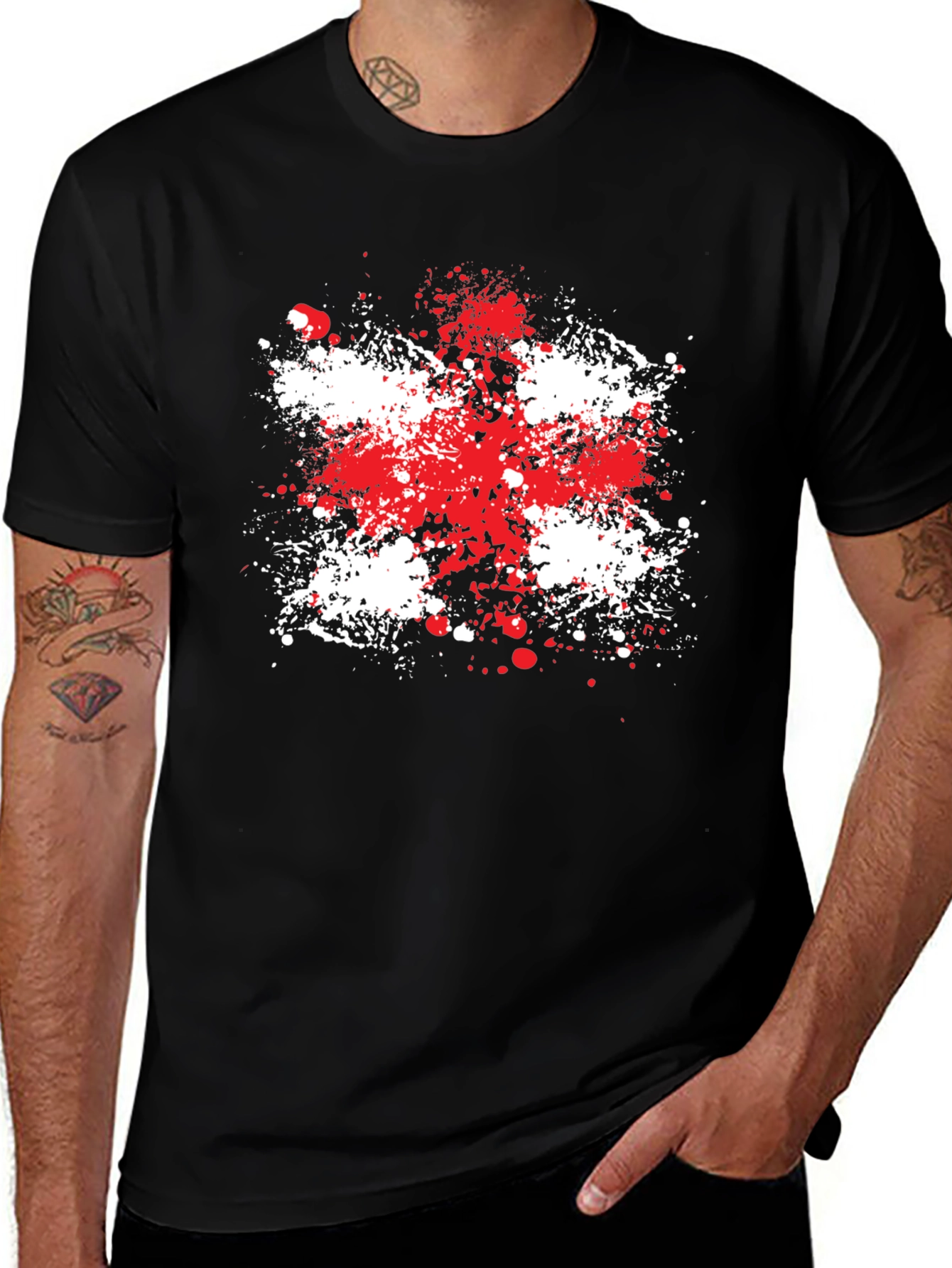 Variant 4 of Abstract Splatter Flag Graphic Tee
