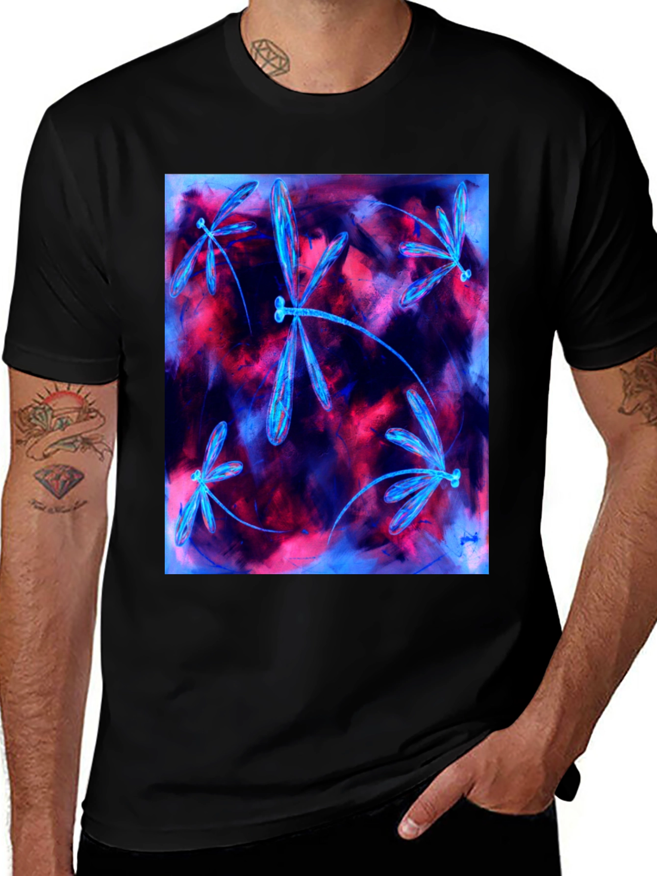 Variant 22 of Dragonfly Graphic Tee - Abstract Art Shirt