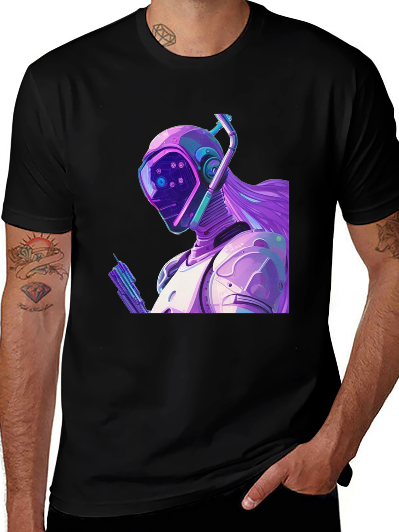 Variant 8 of Sci-Fi T-Shirt: Futuristic Robot Design