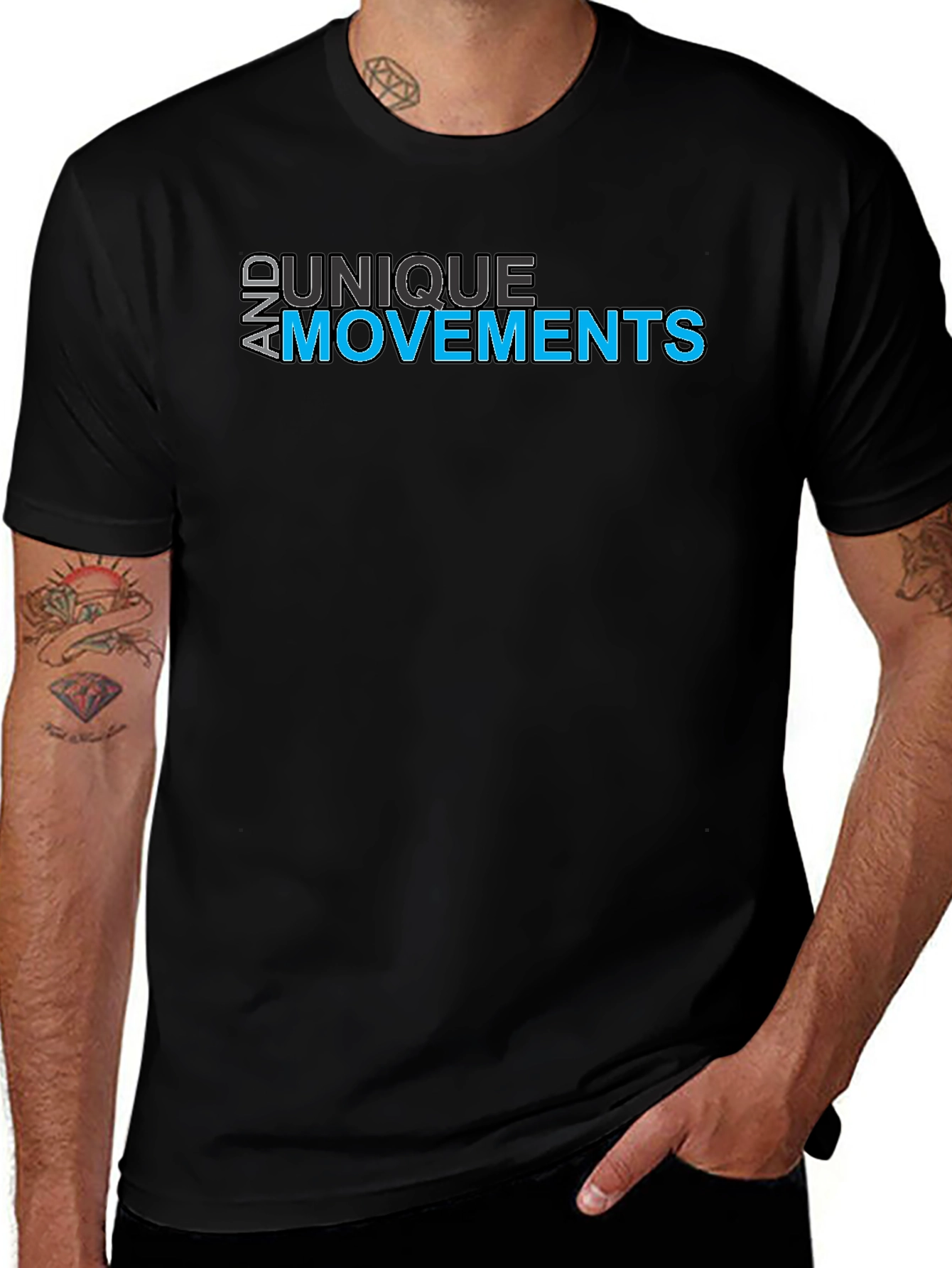 Variant 22 of Unique Movements Graphic Tee - Stylish Black T-Shirt
