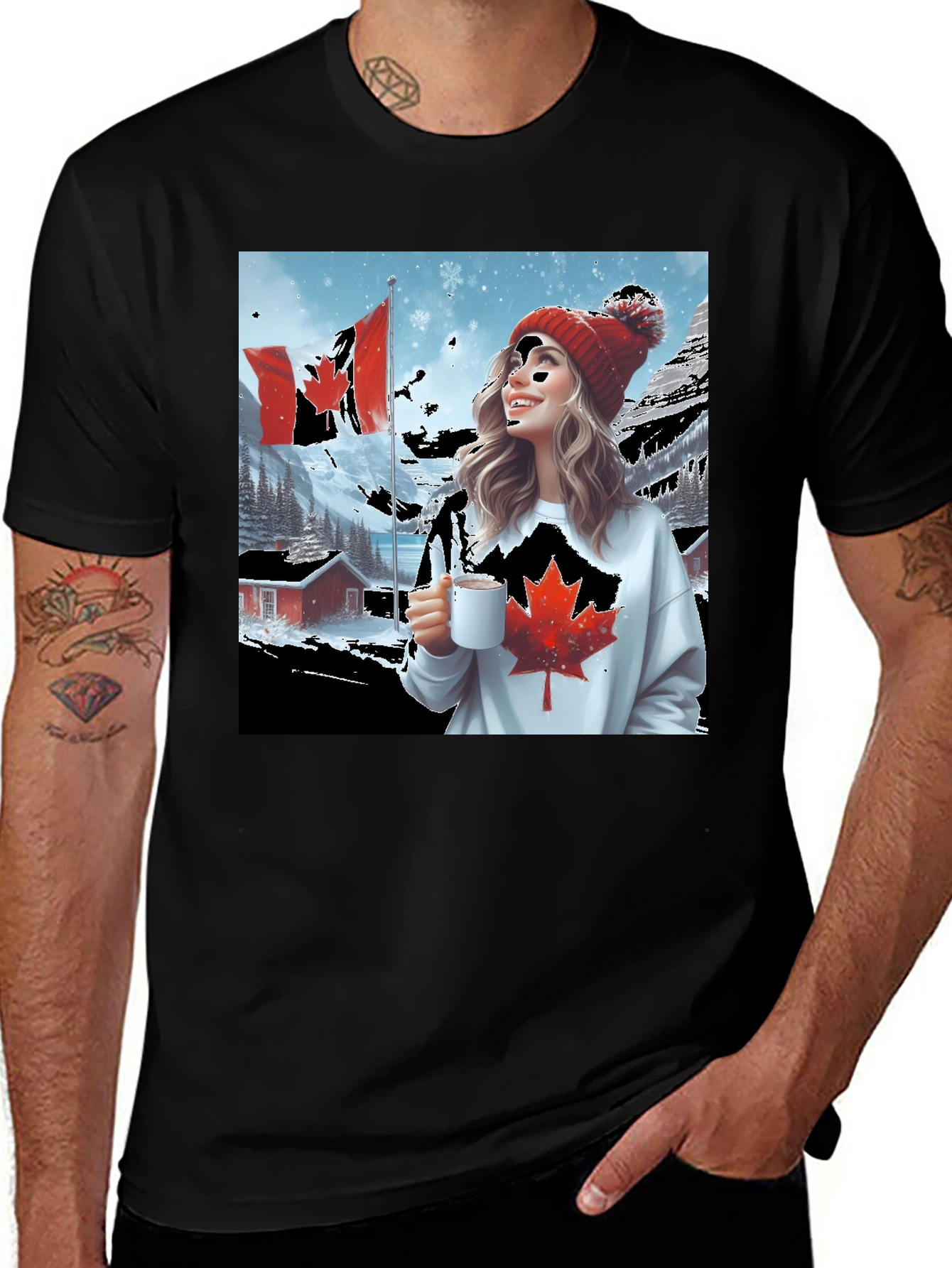 Canadian Winter Scene Graphic Tee