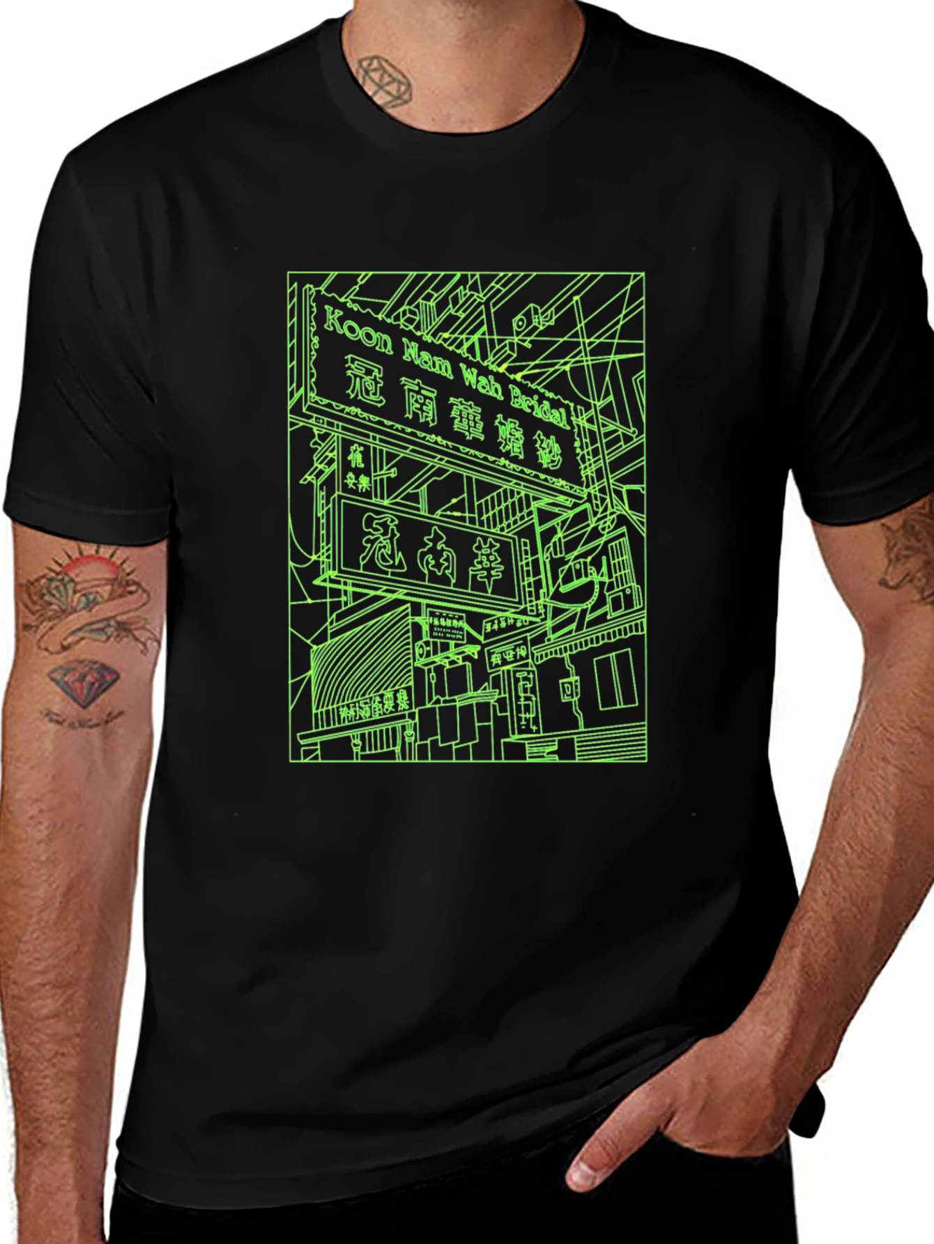Variant 15 of Neon Cityscape T-Shirt - Urban Style