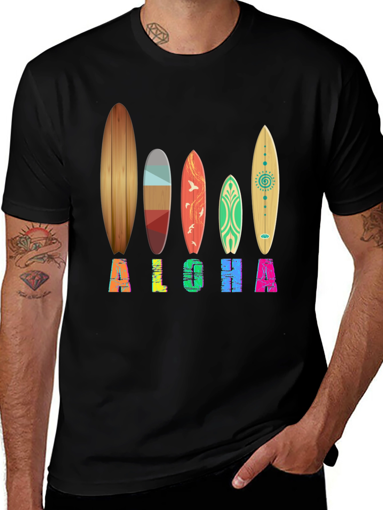 Variant 21 of Aloha Surfboard Graphic Tee