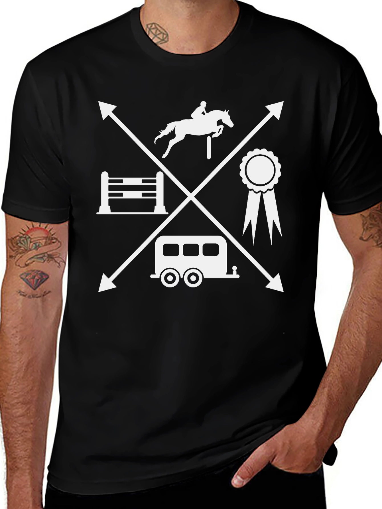 Variant 20 of Equestrian T-Shirt - Horse Jumping Tee