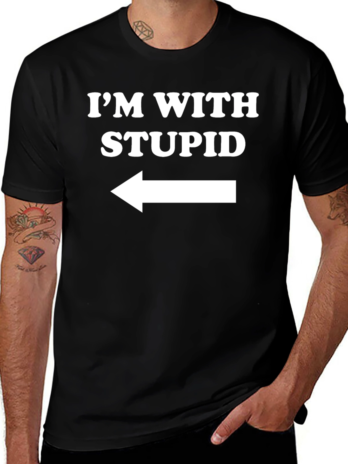 Variant 16 of I'm With Stupid Funny Novelty T-Shirt