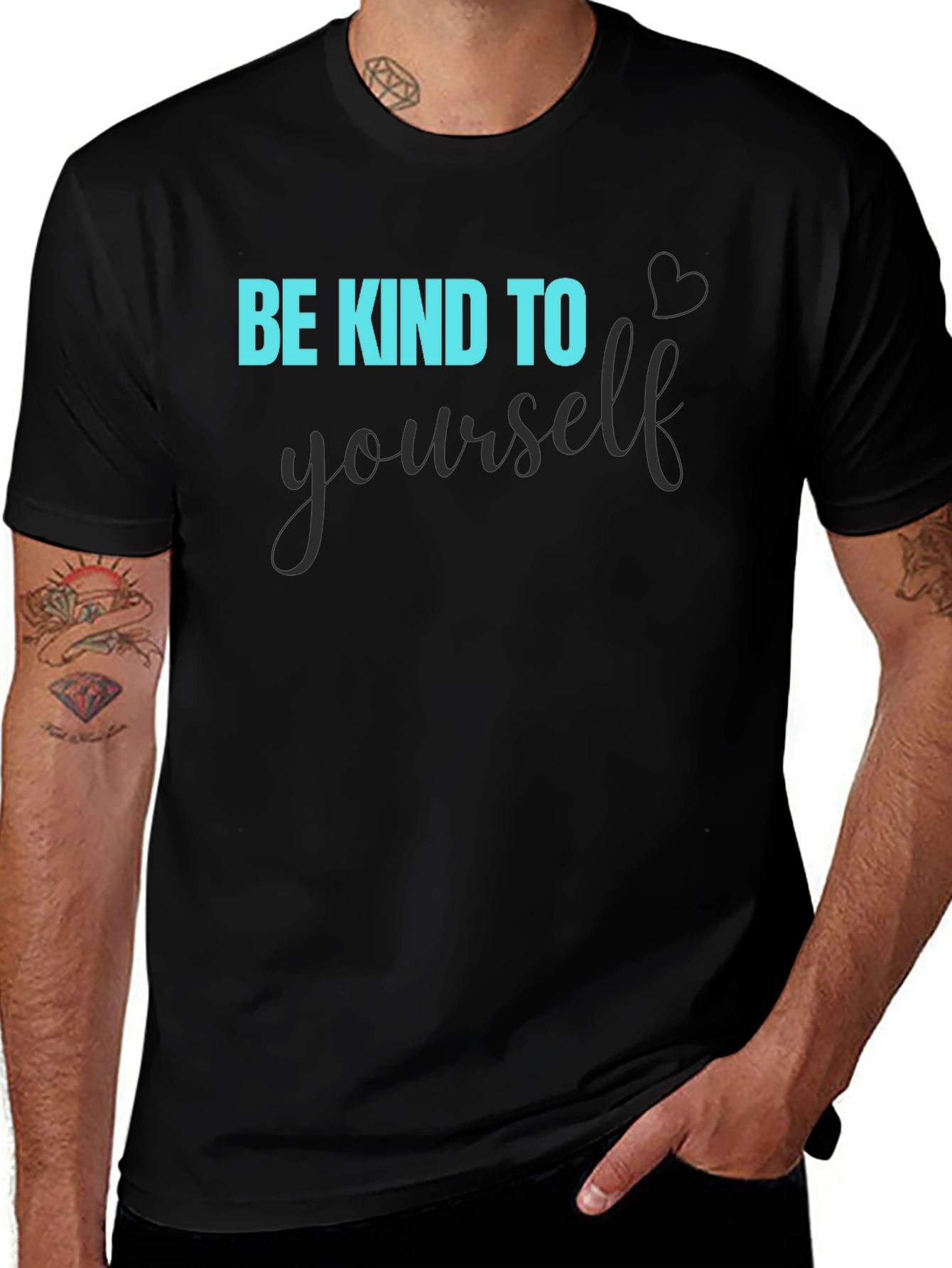 Variant 12 of Be Kind To Yourself Black Graphic Tee