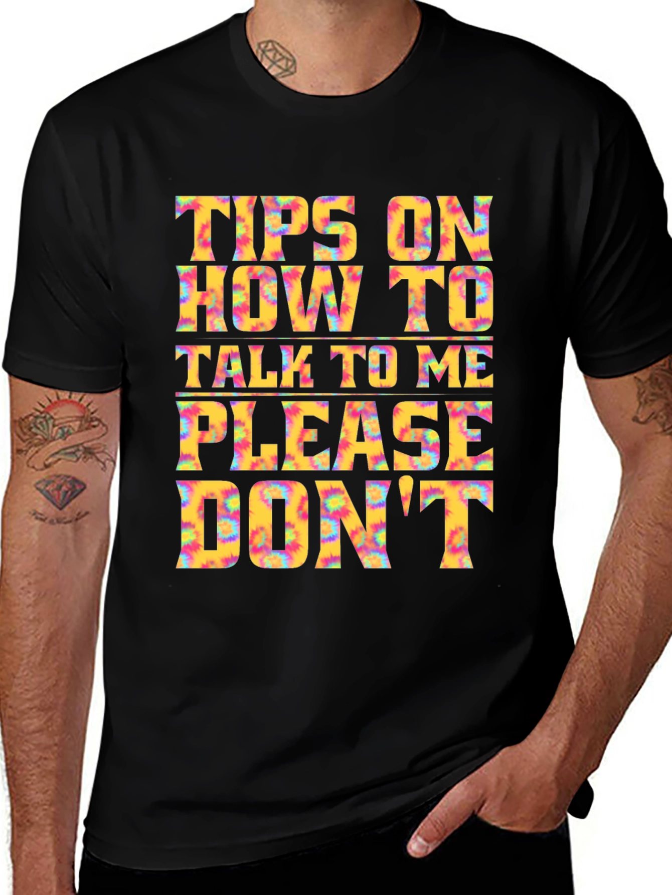 Variant 22 of Tips On How to Talk to Me, Funny Slogan T-Shirt