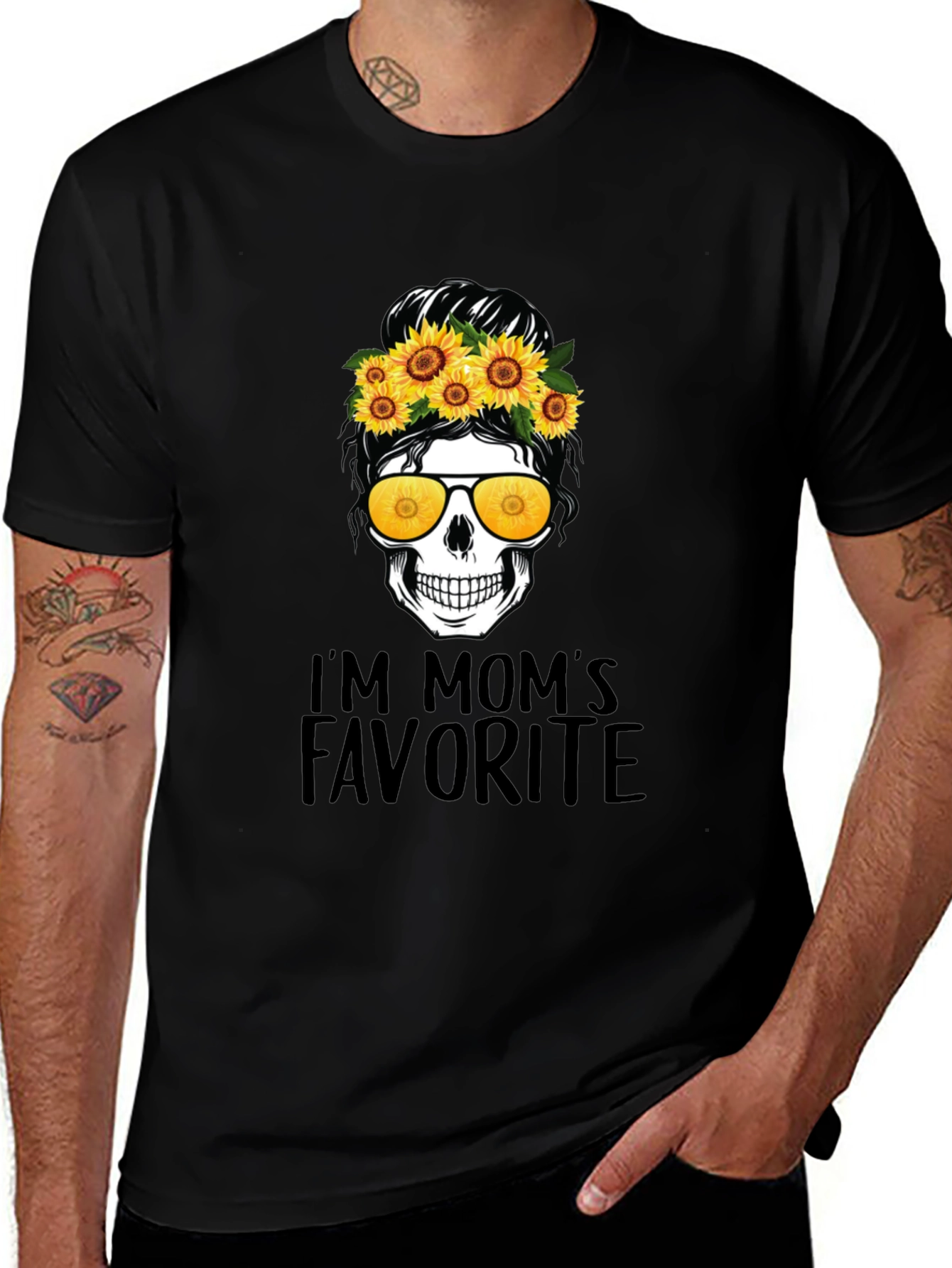 Variant 5 of I'm Mom's Favorite Skull Sunflower T-Shirt