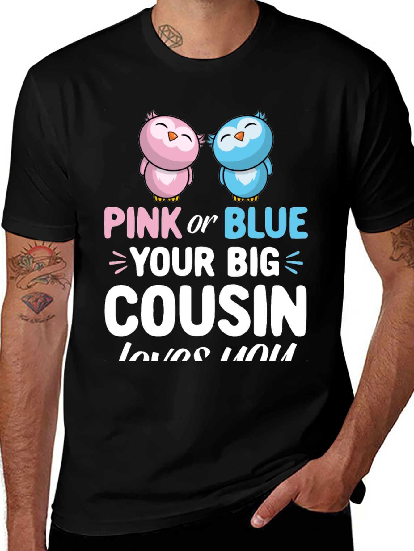 Variant 13 of Pink or Blue Big Cousin T-Shirt - Gender Reveal Party