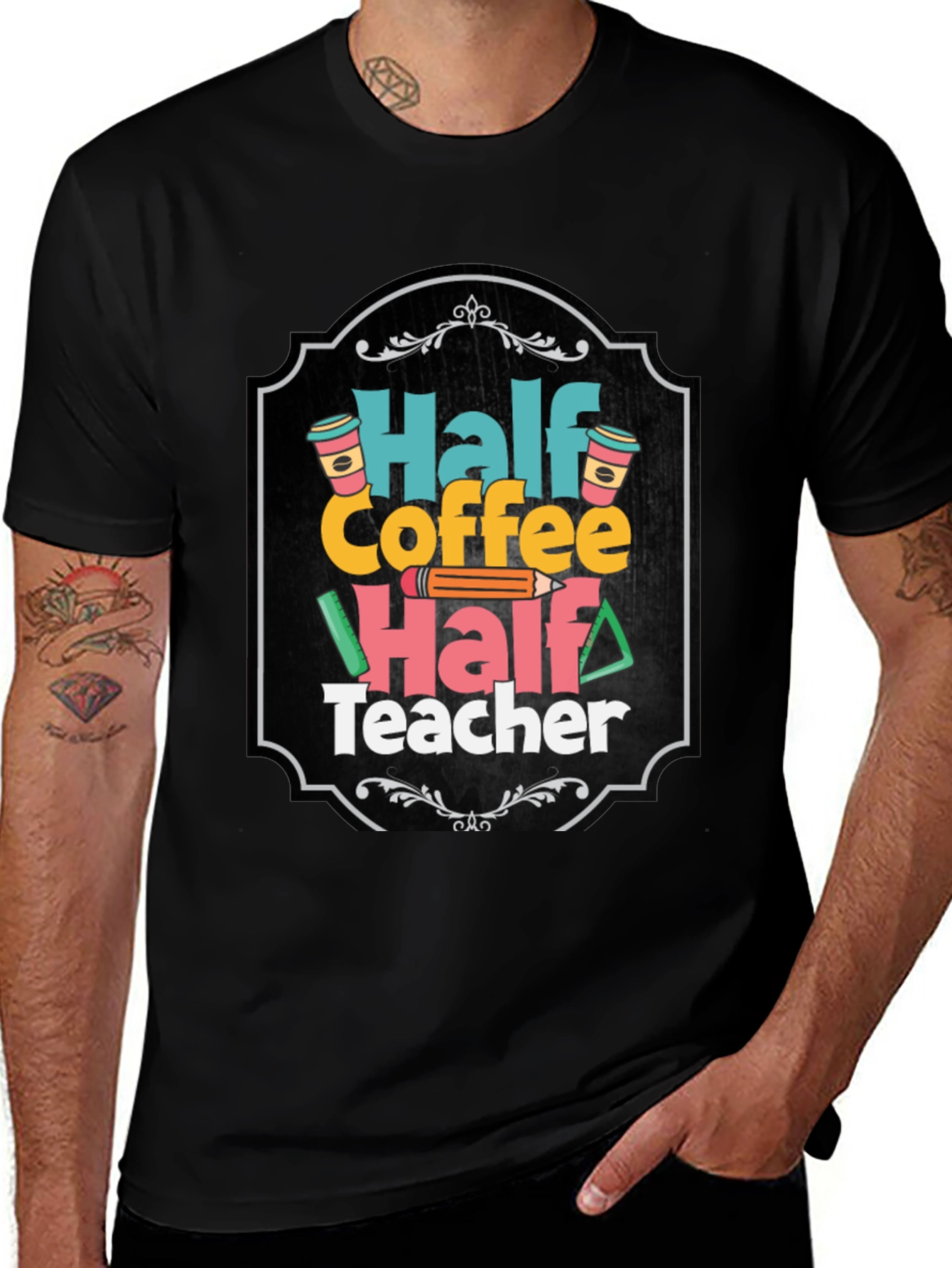 Variant 18 of Half Coffee Half Teacher T-Shirt