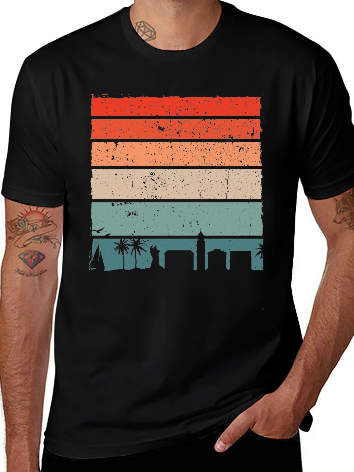 Variant 24 of Vintage Sunset Cityscape Graphic Tee