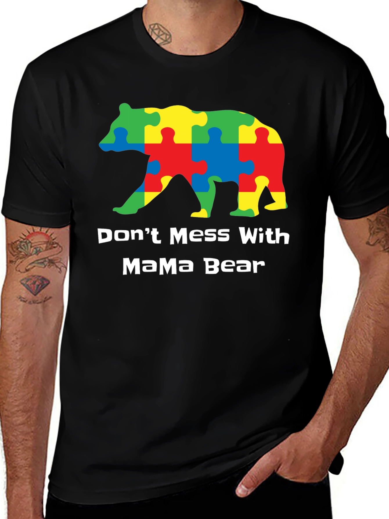 Variant 14 of Mama Bear Autism Puzzle T-Shirt