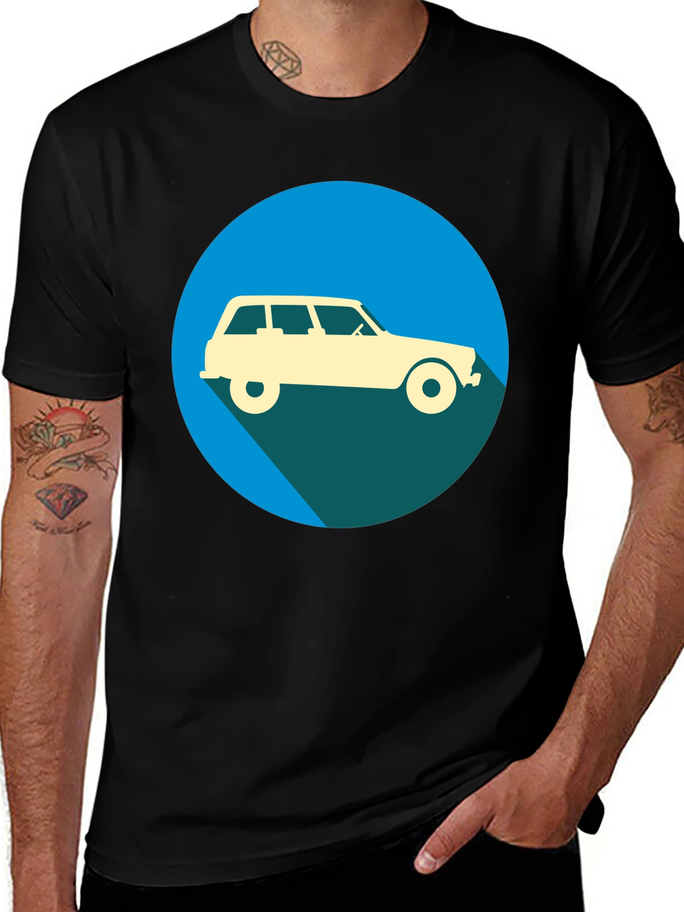 Variant 20 of Retro Car Graphic Tee - Black Unisex Shirt