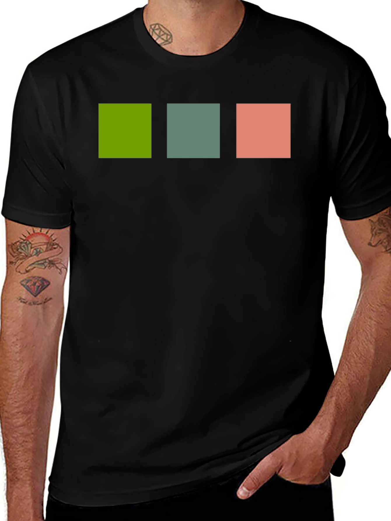 Variant 30 of Modern Squares Tee - Black Casual Shirt
