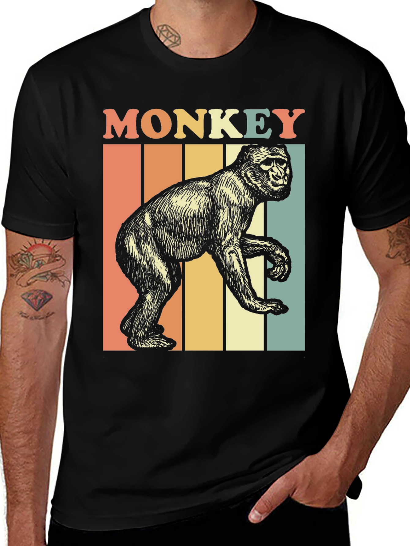 Variant 7 of Retro Monkey Graphic T-Shirt