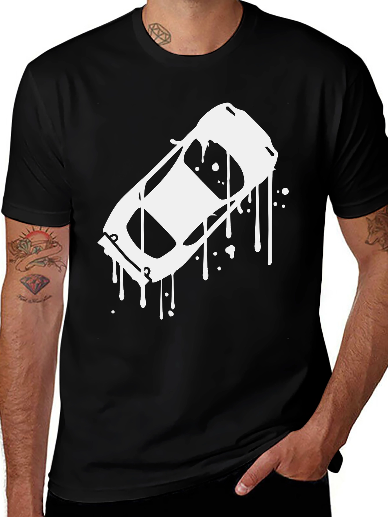 Variant 23 of Black T-Shirt with Car Graphic Tee