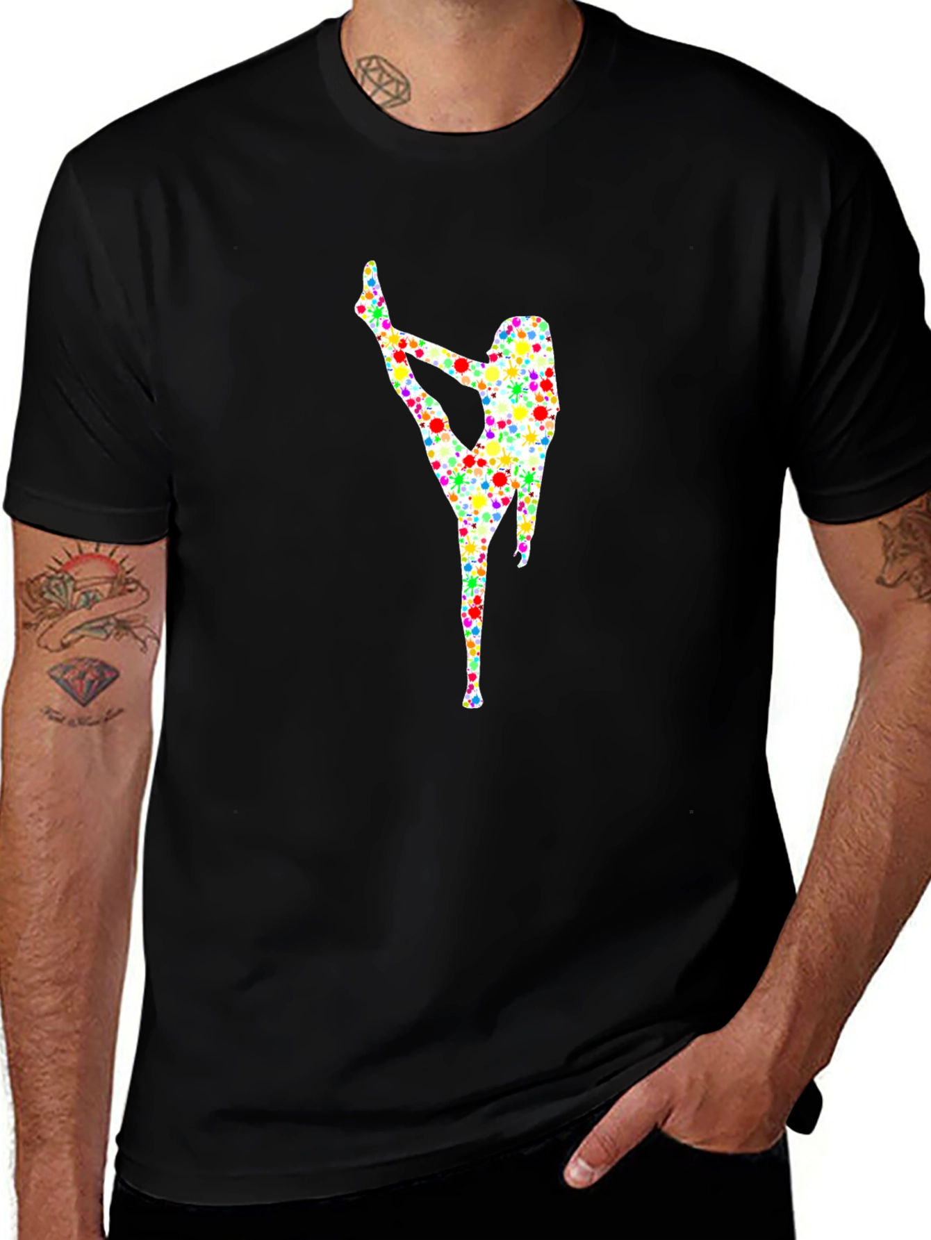 Variant 2 of Gymnast T-Shirt - Colorful Silhouette Design
