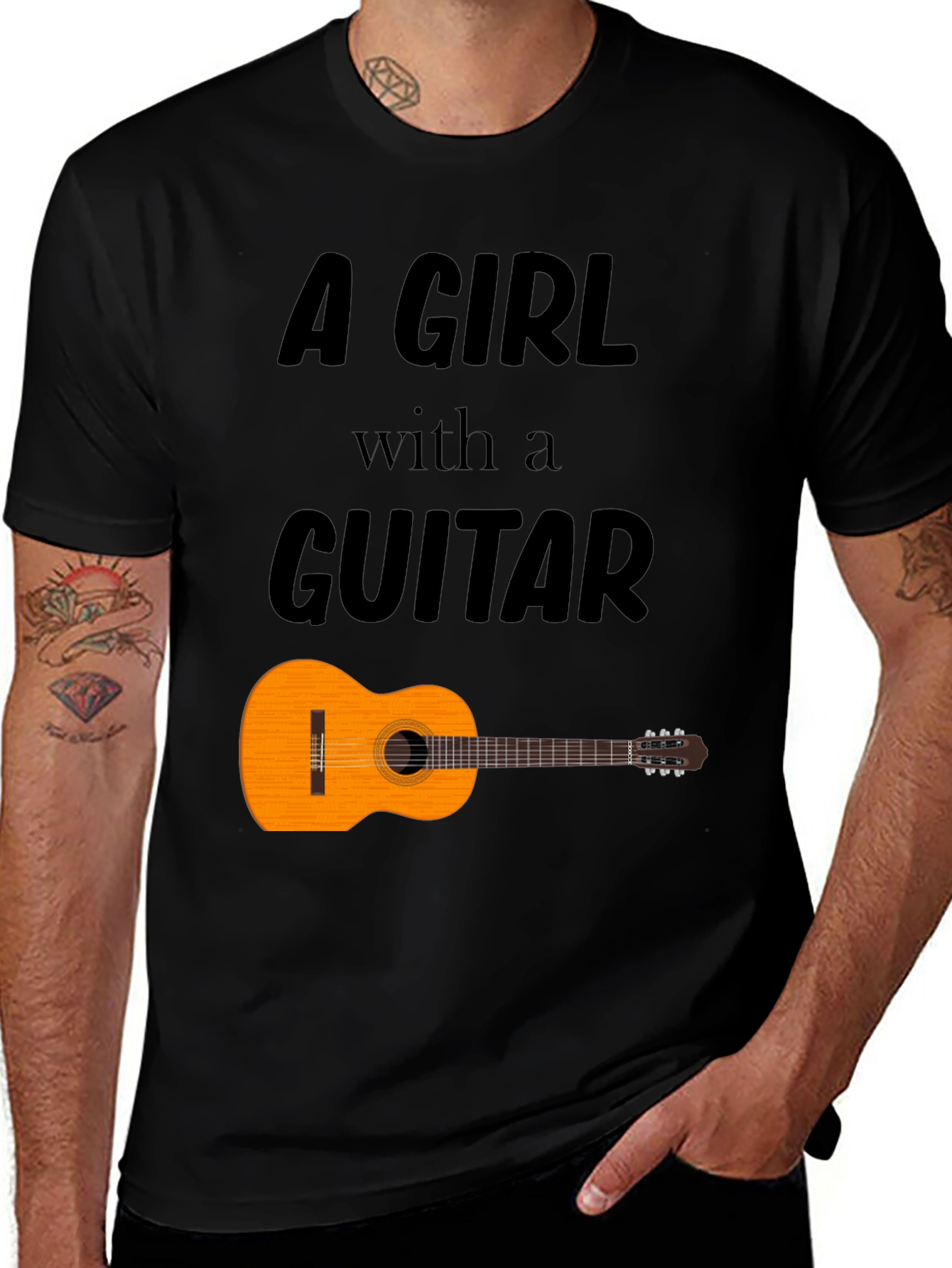 Variant 20 of A Girl With A Guitar T-Shirt - Music Lover Tee