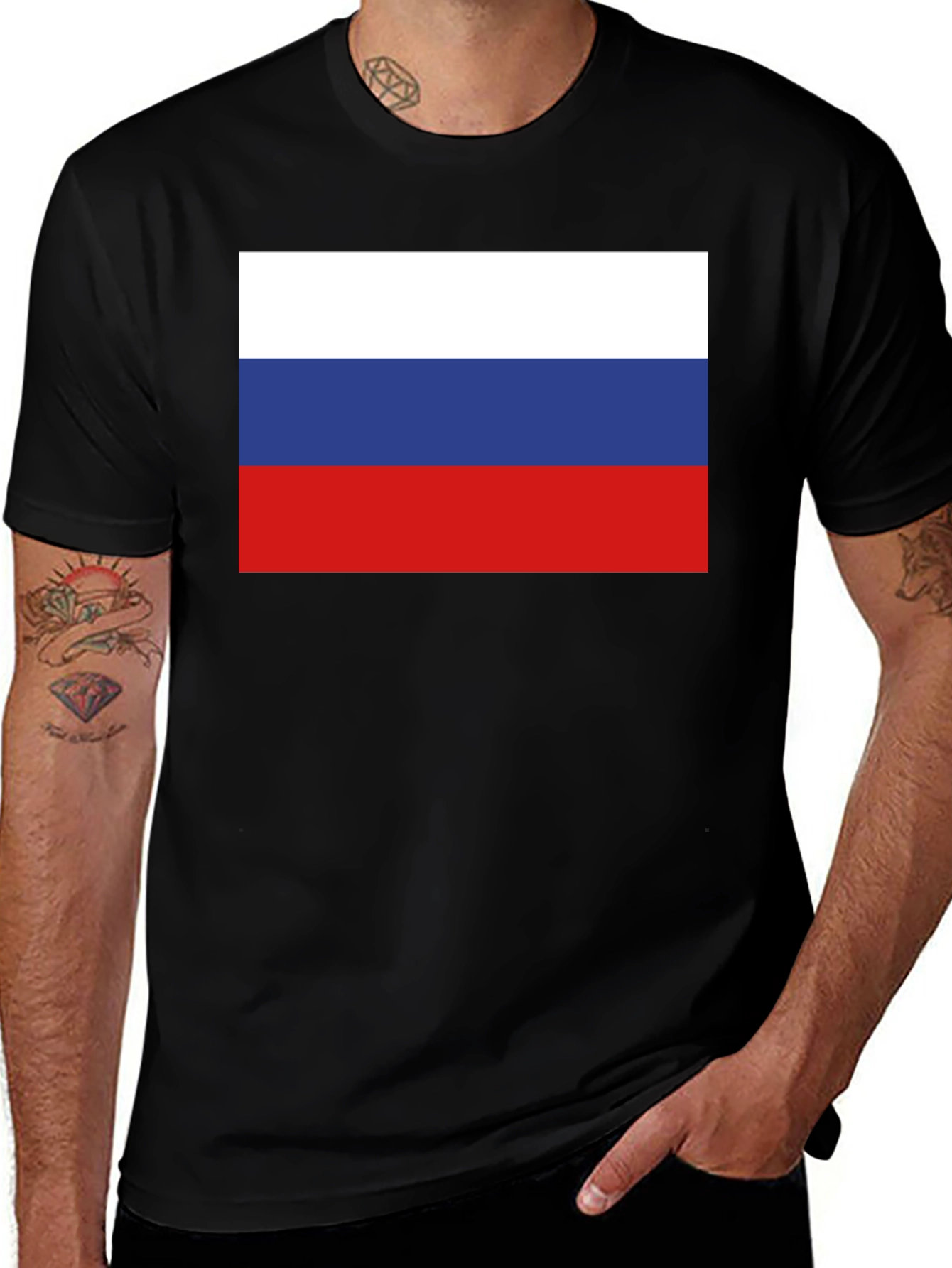 Russia Flag T-Shirt - Black