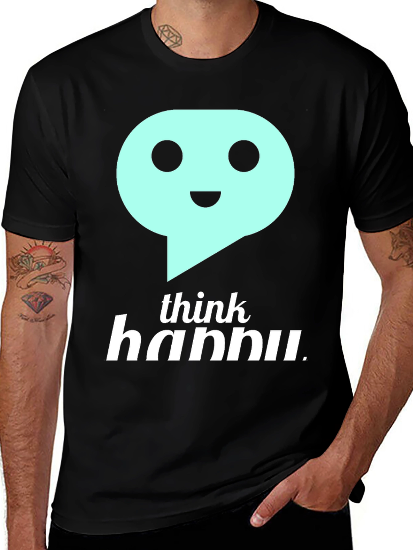 Variant 11 of Think Hannu Graphic T-Shirt - Stylish Black Tee