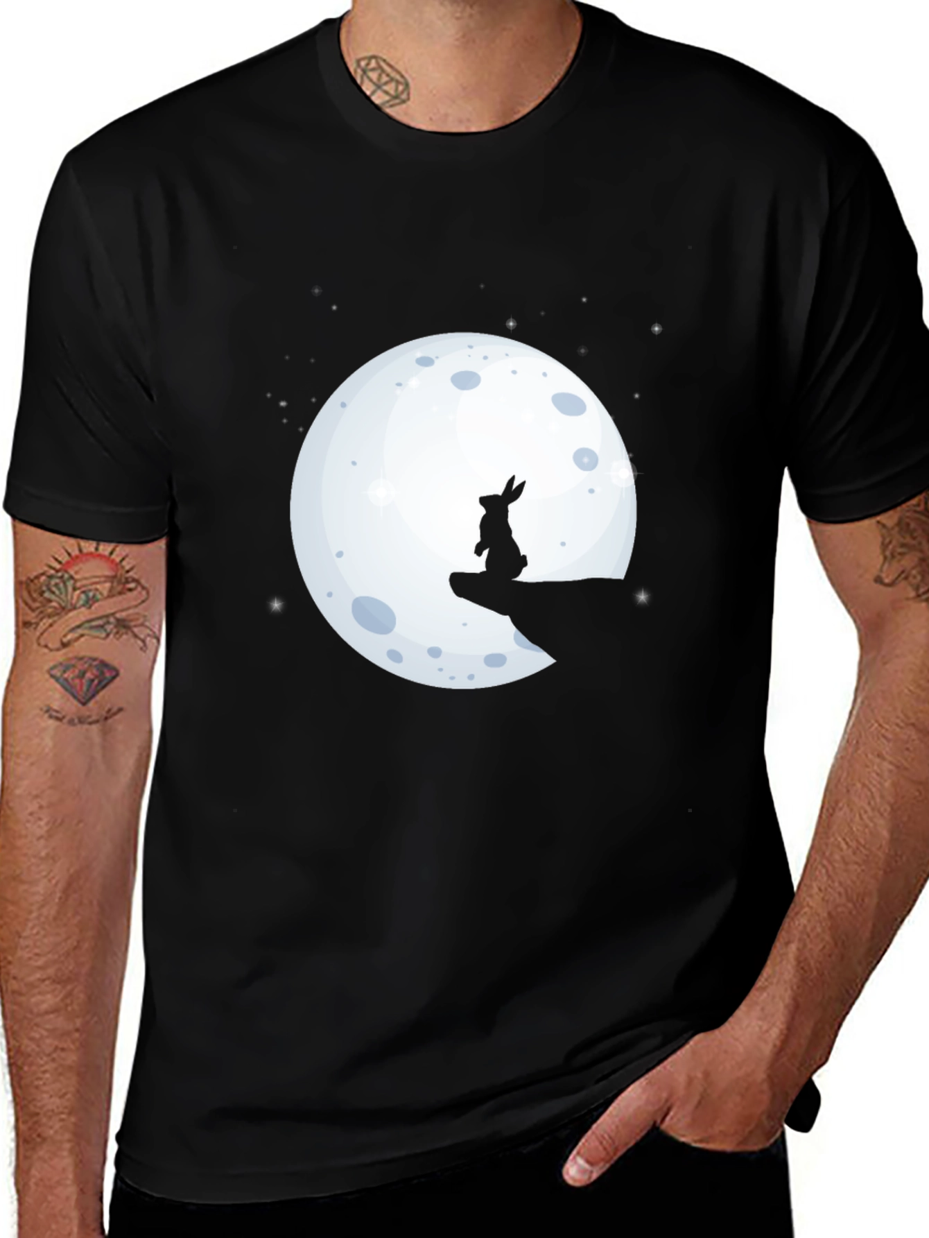 Variant 18 of Rabbit Silhouette Moon Graphic Tee