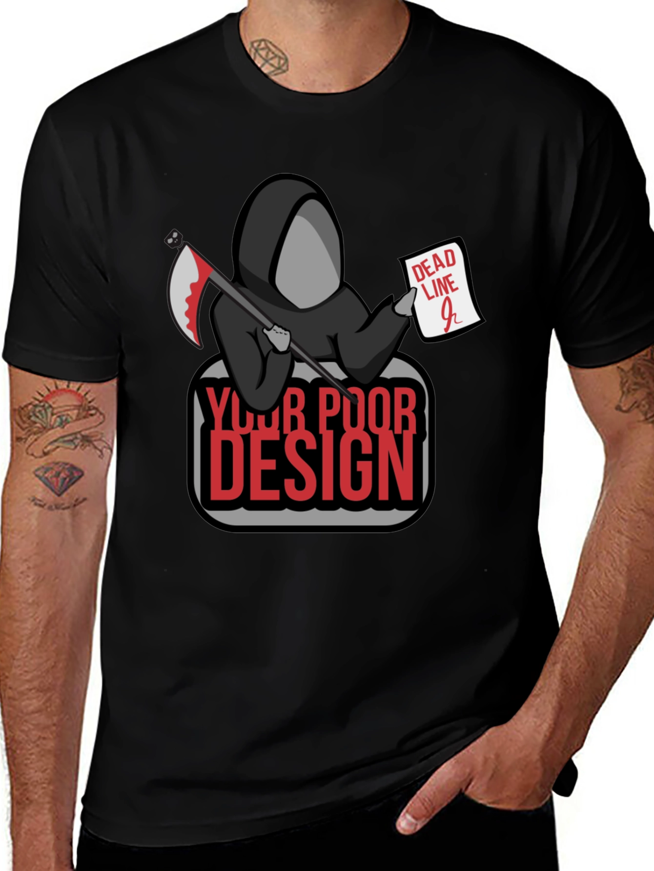 Grim Reaper Design T-Shirt