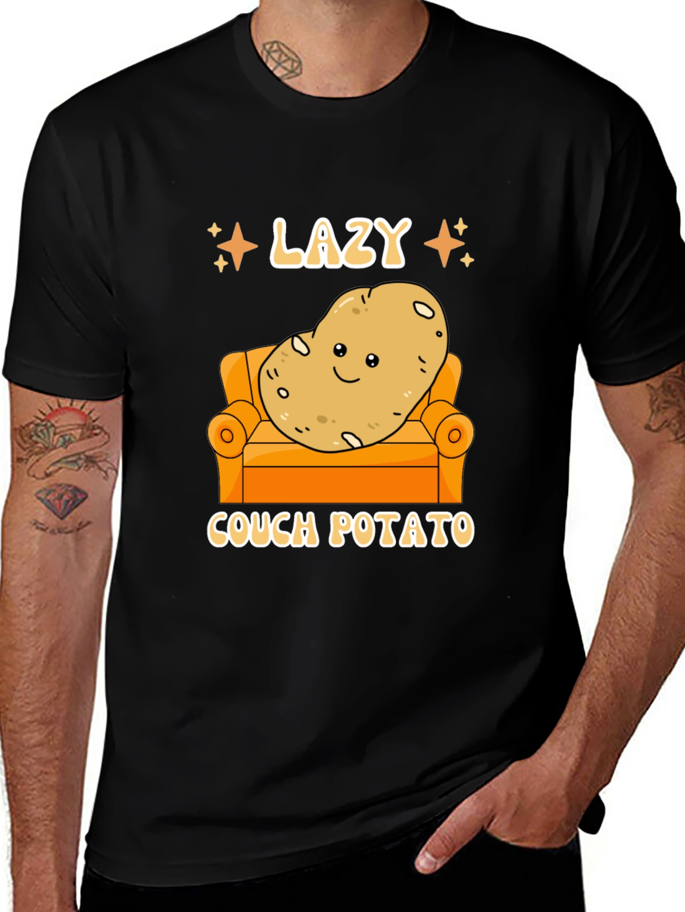 Variant 16 of Lazy Couch Potato Graphic T-Shirt Funny Design