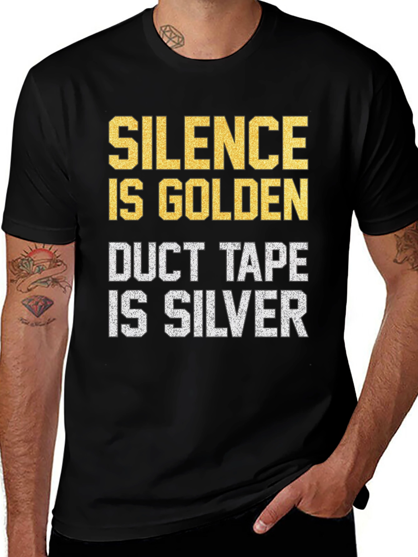Variant 18 of Silence Is Golden Duct Tape Is Silver Graphic Tee