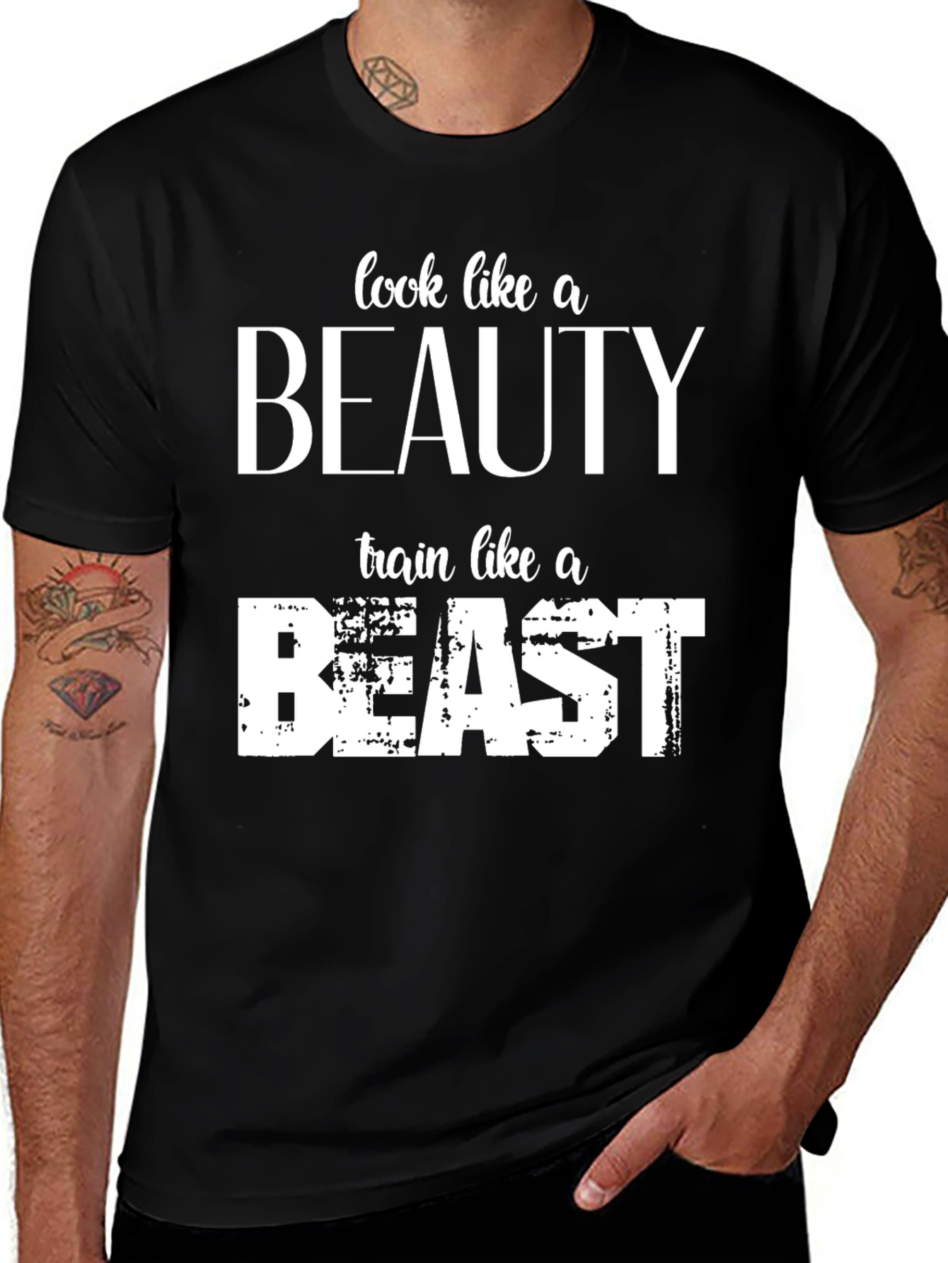 Variant 17 of Beauty and Beast T-Shirt - Fitness Apparel