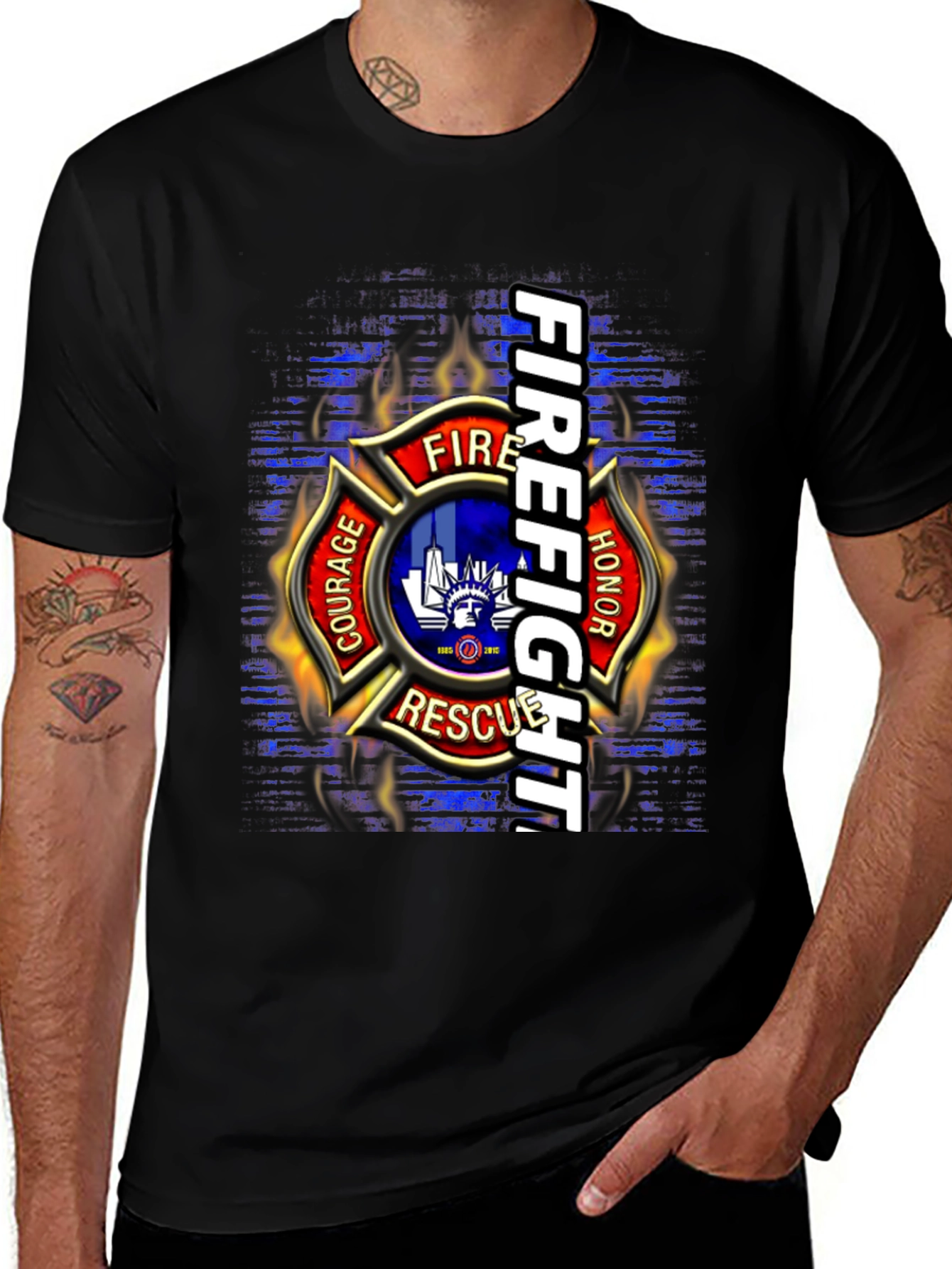 Variant 4 of Firefighter Courage Honor Rescue T-Shirt