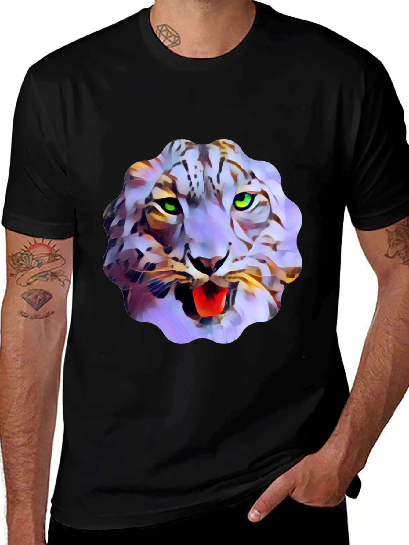 Variant 30 of Abstract Snow Leopard Graphic Tee