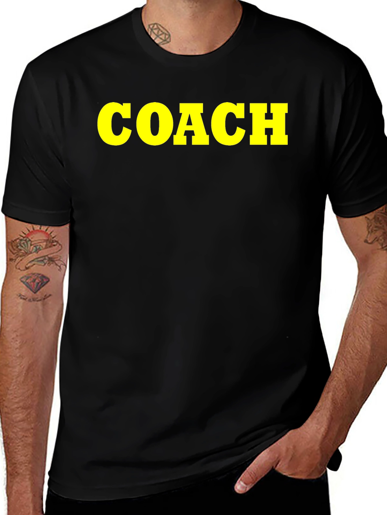 Coach T-Shirt - Bold Yellow Text on Black