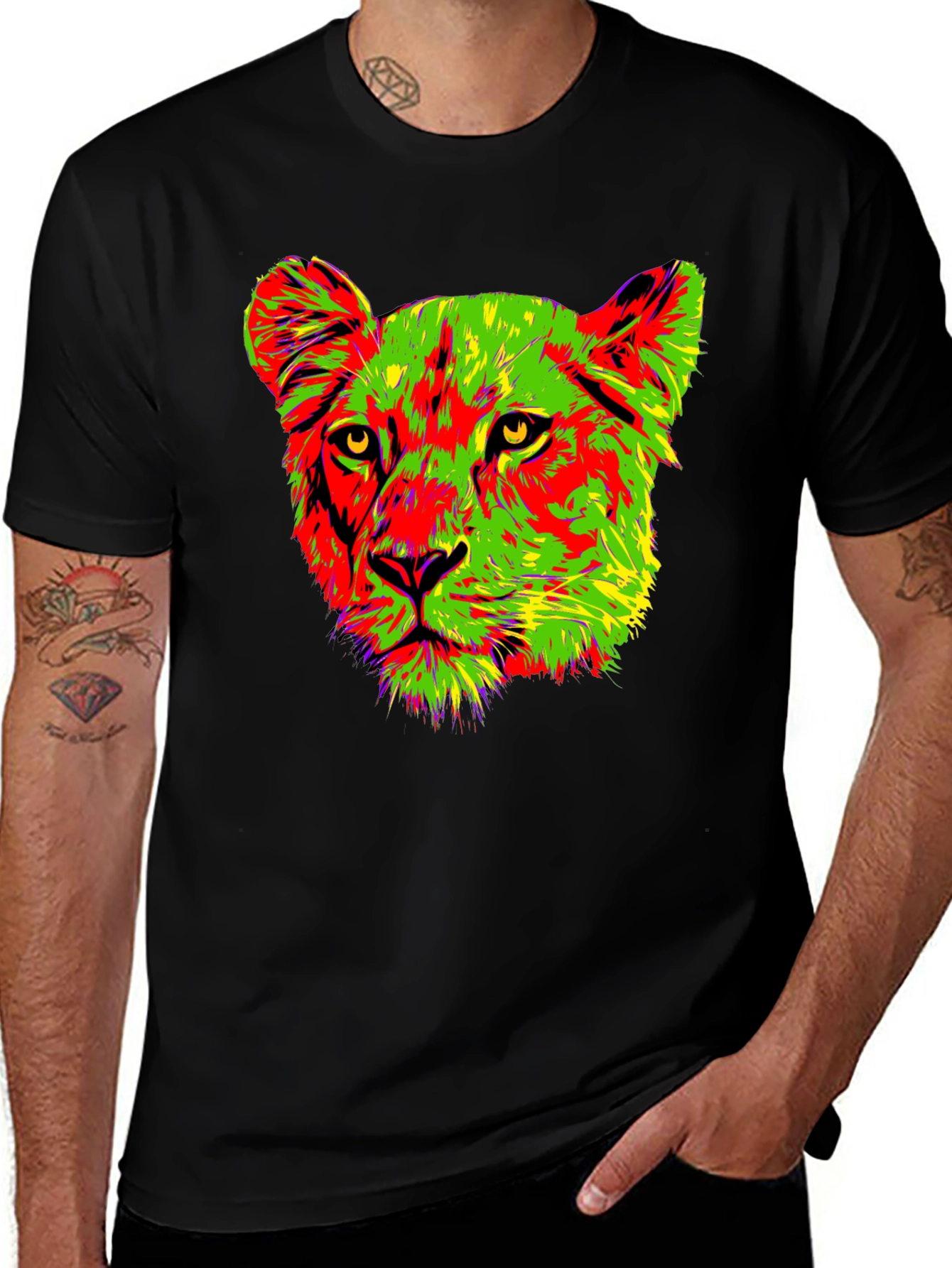 Variant 30 of Vibrant Lioness Graphic Tee - Bold & Stylish